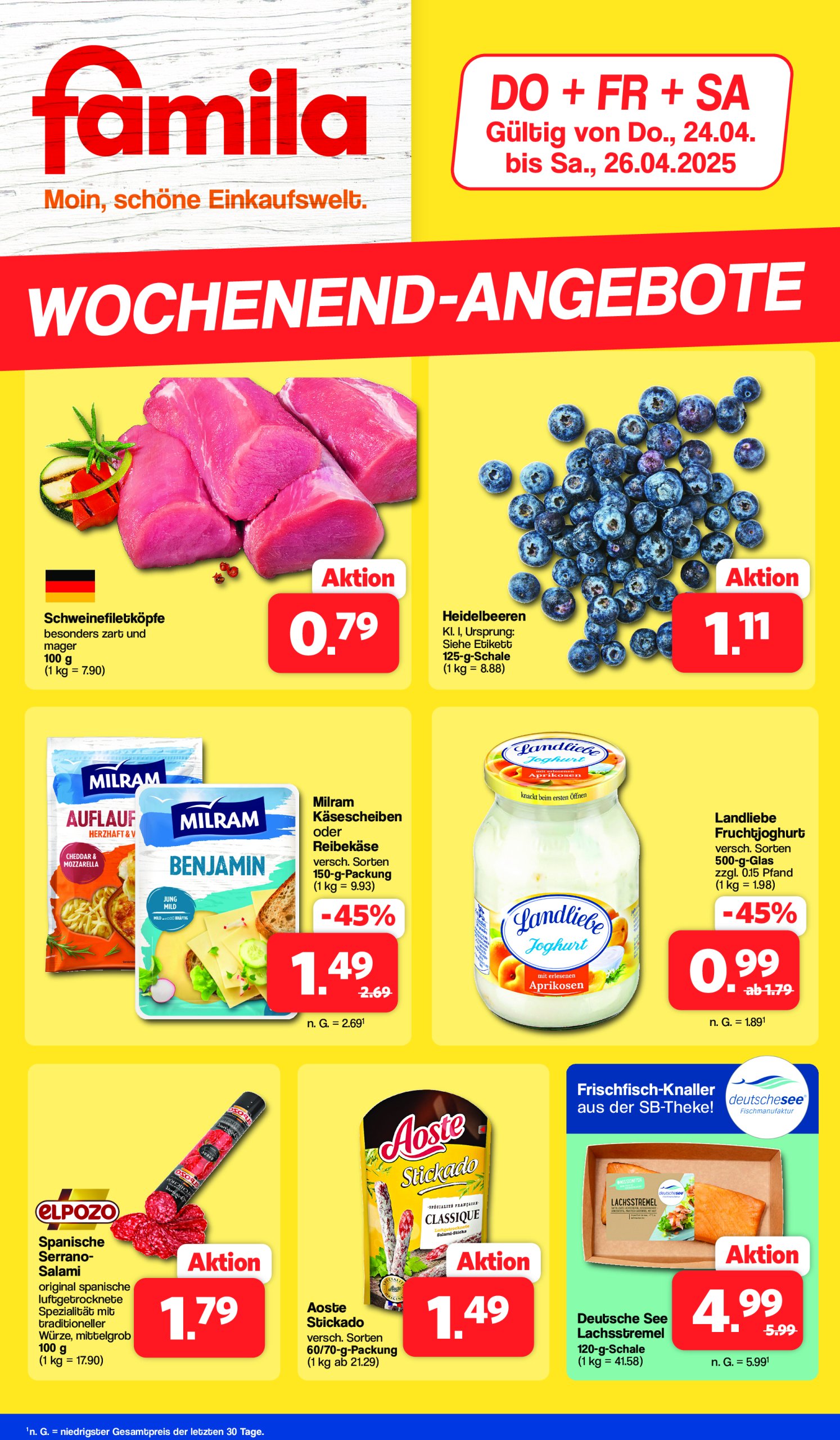 famila-nordwest - Famila Nordwest - Wochenend-Angebote-Prospekt gültig von 24.04. bis 26.04. - page: 1