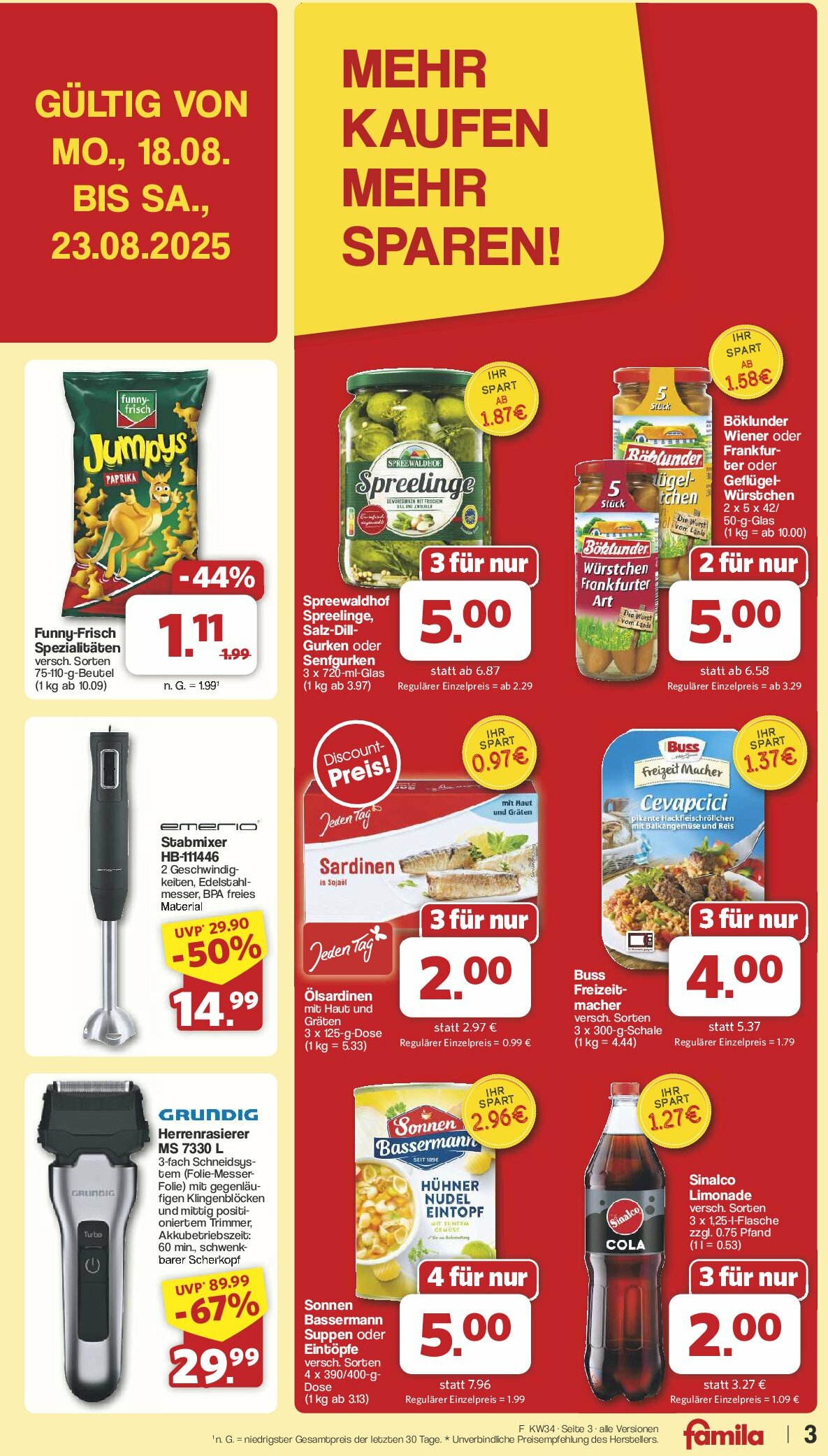 famila-nordwest - Famila Nordwest-Prospekt gültig vom 18.08. bis 23.08. - page: 3