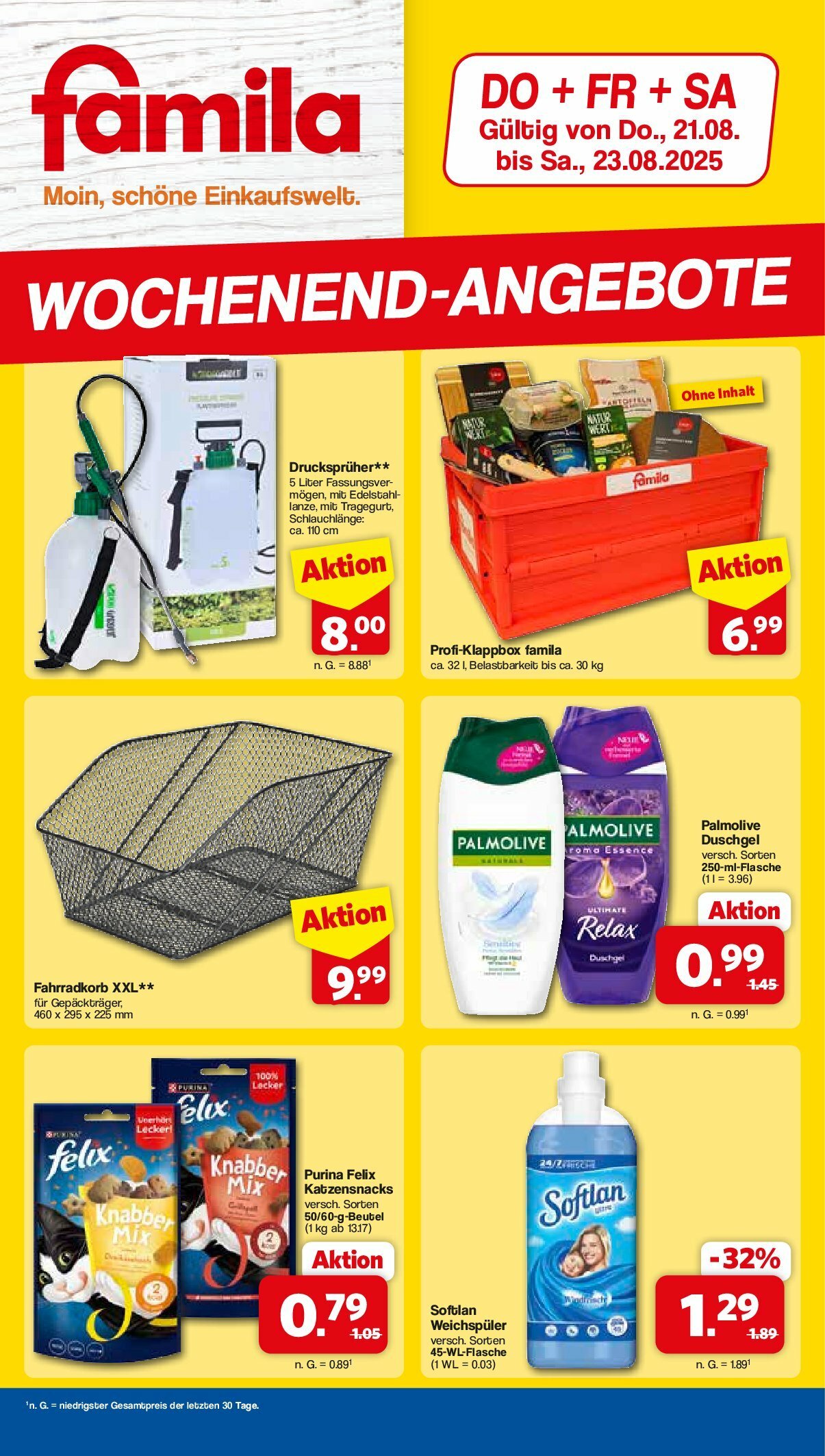 famila-nordwest - Famila Nordwest - Wochenend-Angebote-Prospekt gültig vom 21.08. bis 23.08.