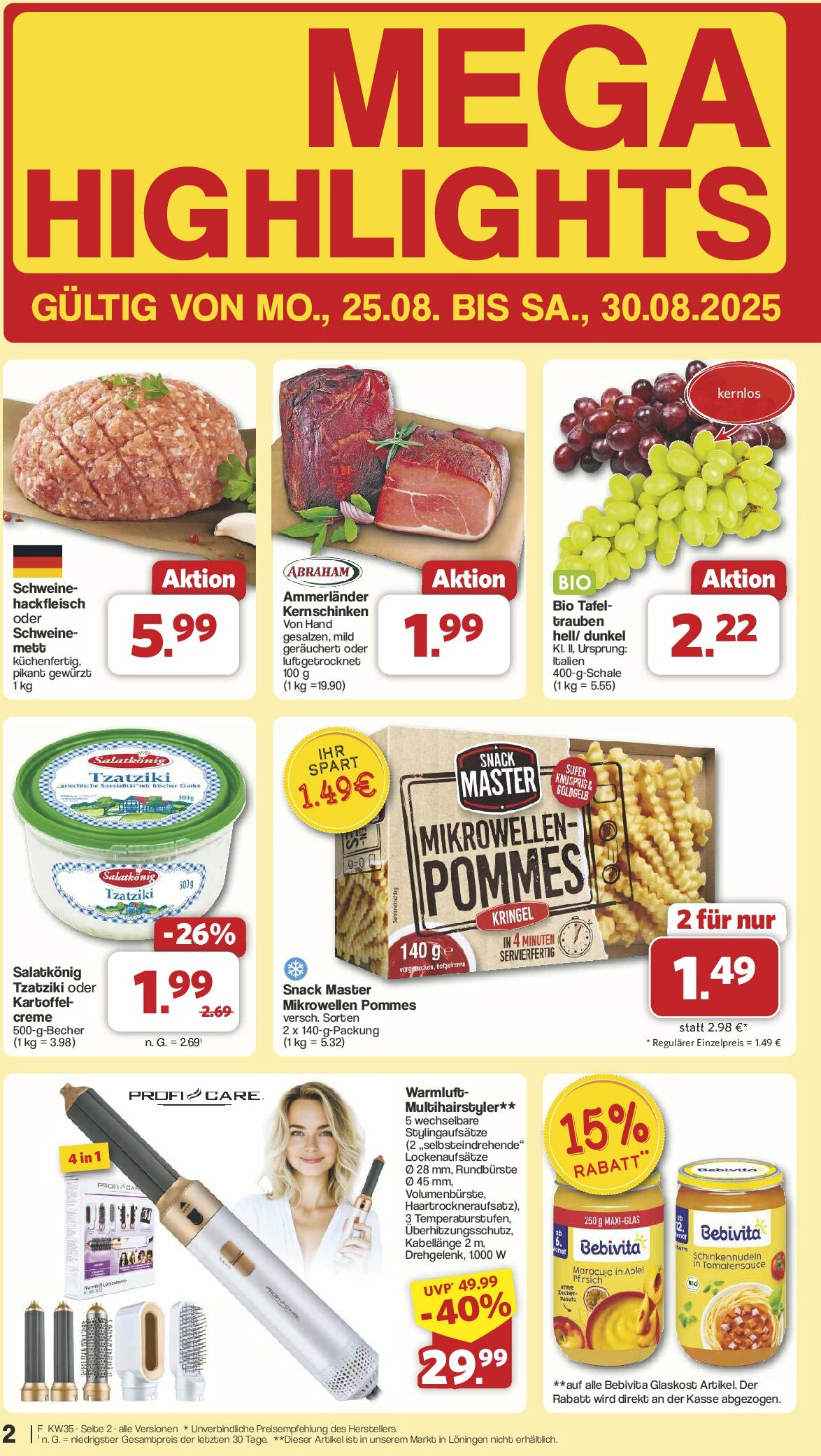 famila-nordwest - Famila Nordwest-Prospekt gültig vom 25.08. bis 30.08. - page: 2 famila-nordwest - Famila Nordwest-Prospekt gültig vom 25.08. bis 30.08. - page: 2