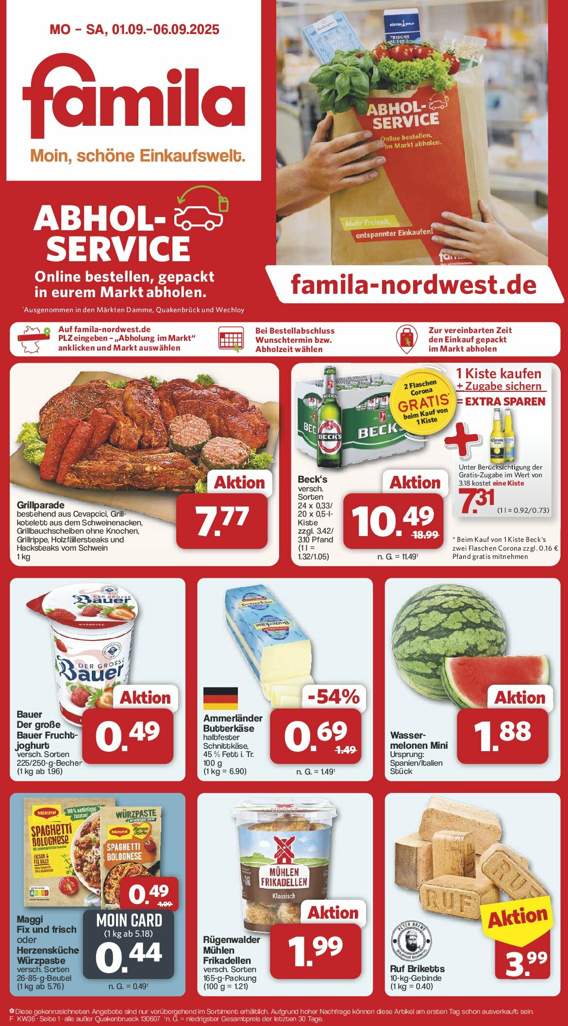 famila-nordwest - Famila Nordwest-Prospekt gültig vom 01.09. bis 06.09.