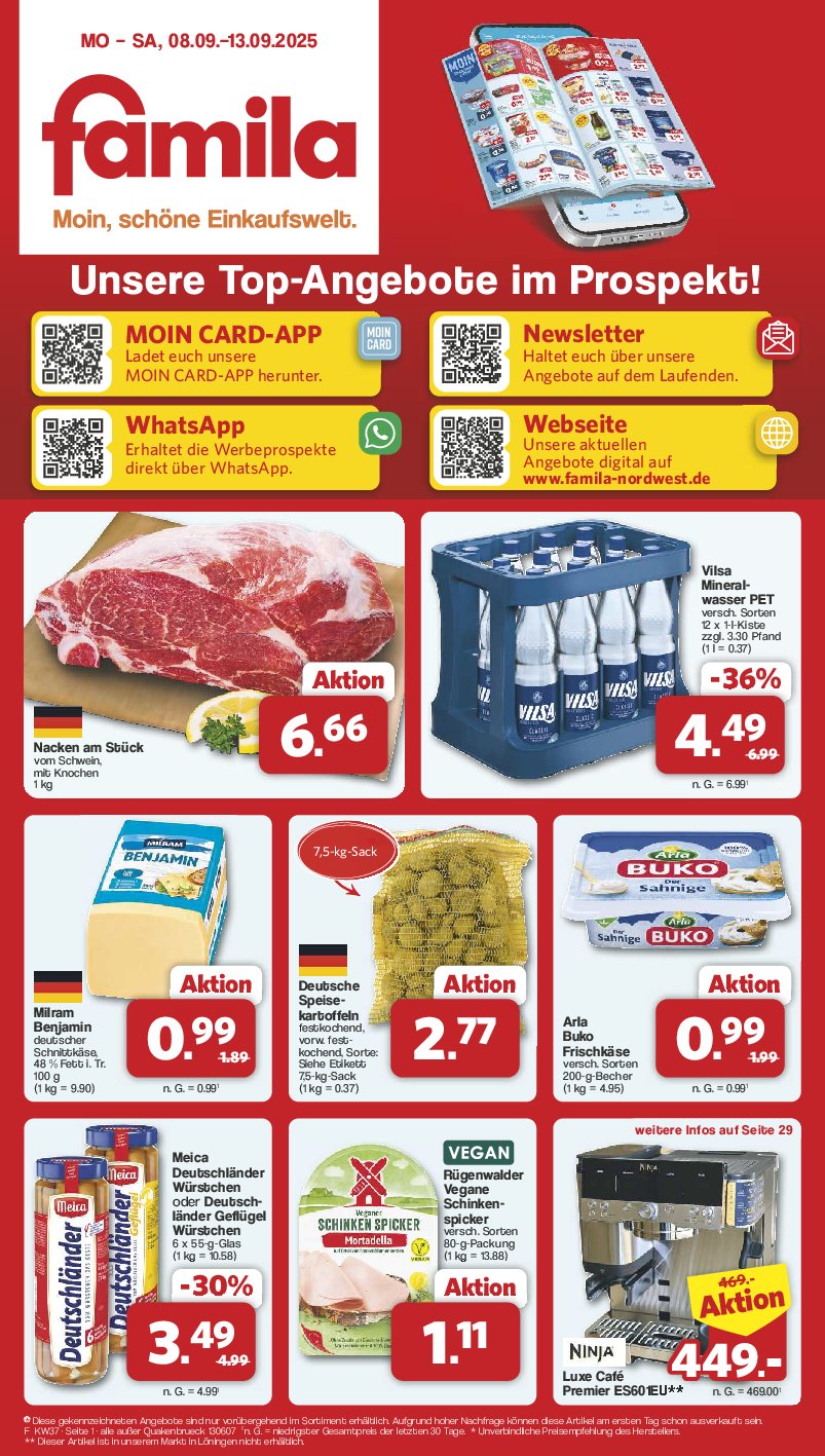 famila-nordwest - Famila Nordwest-Prospekt gültig vom 08.09. bis 13.09.