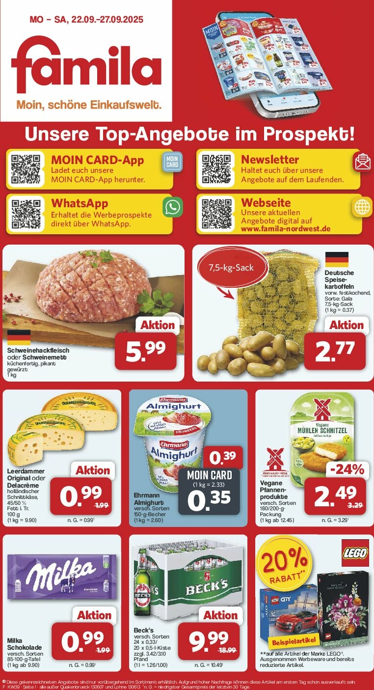 famila-nordwest - Famila Nordwest-Prospekt gültig vom 22.09. bis 27.09.