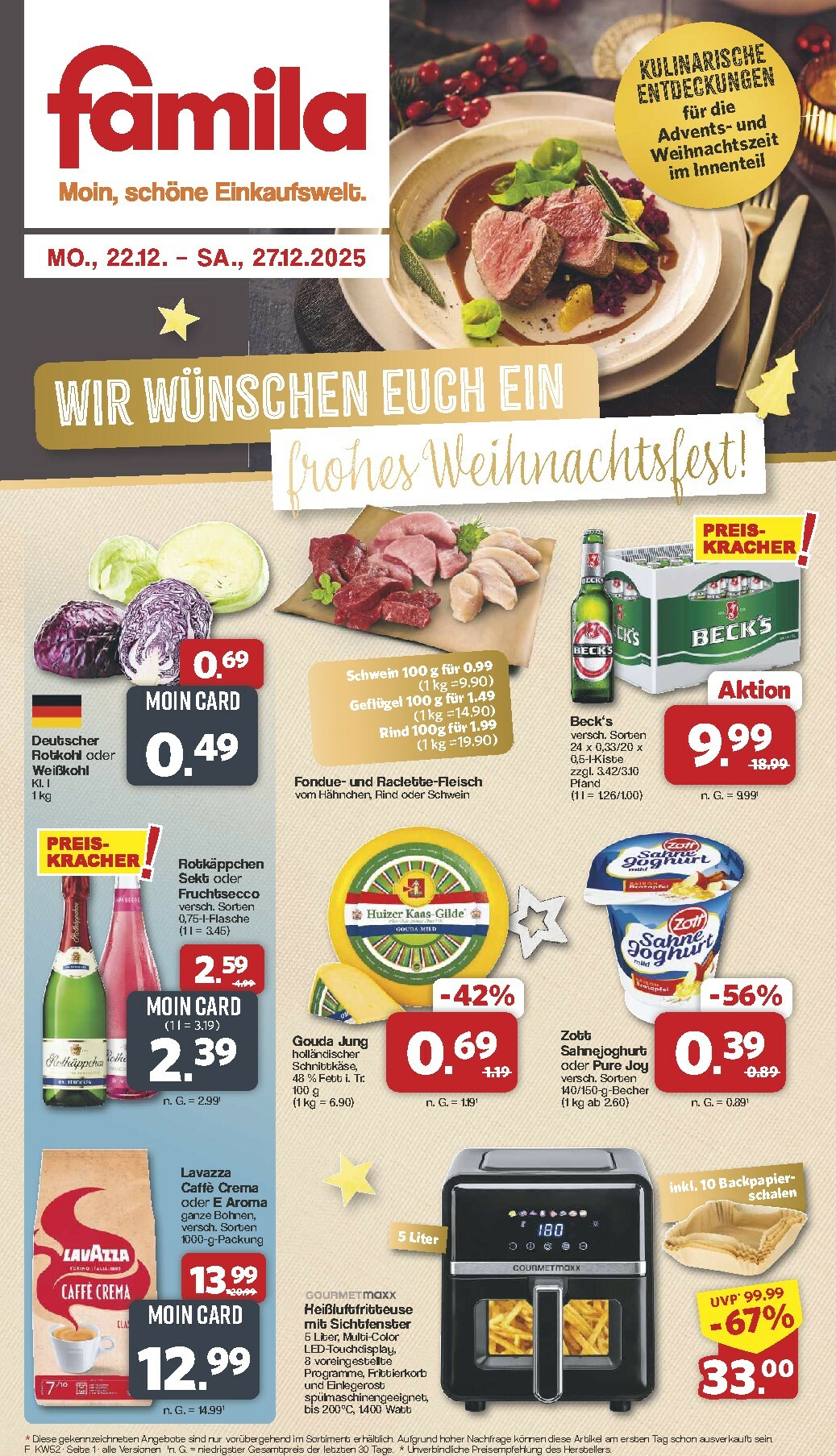 famila-nordwest - Famila Nordwest-Prospekt gültig vom 22.12. bis 27.12. - page: 1