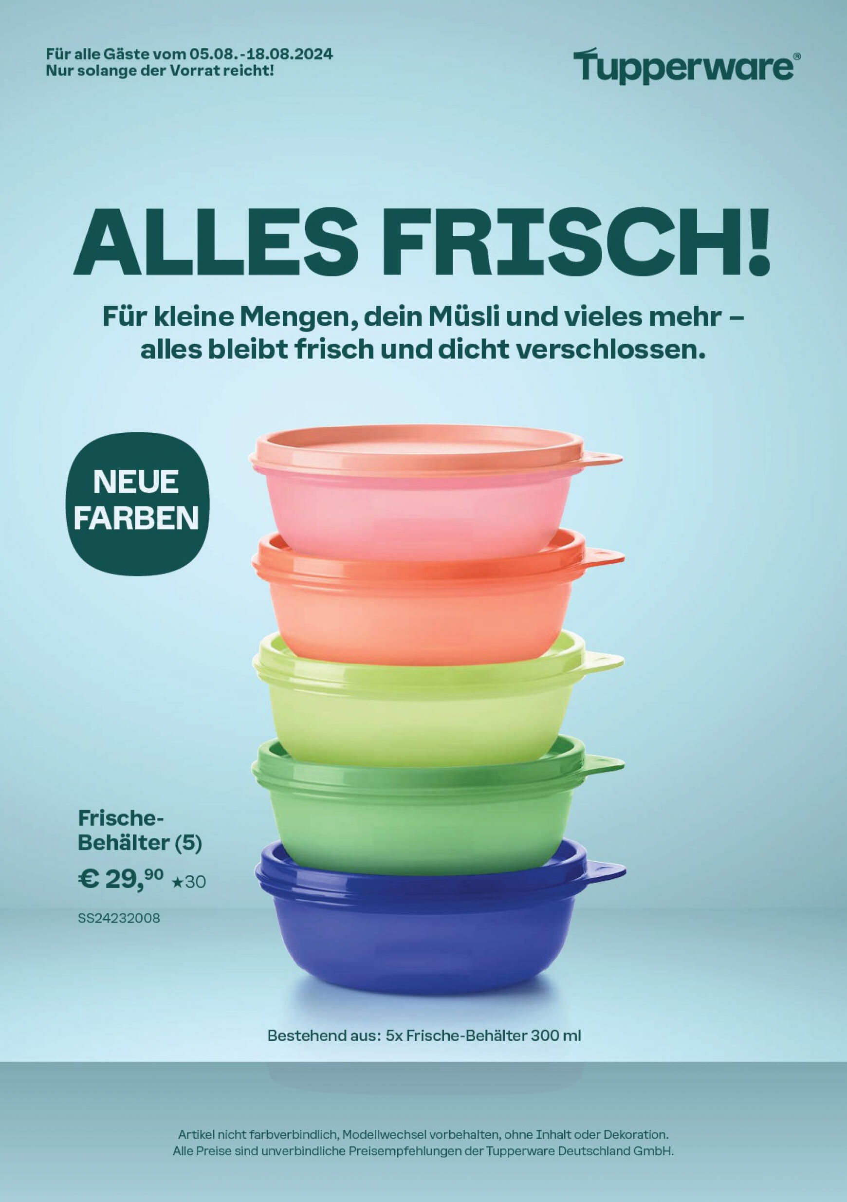 tupperware - Flyer Tupperware aktuell 05.08. - 18.08.