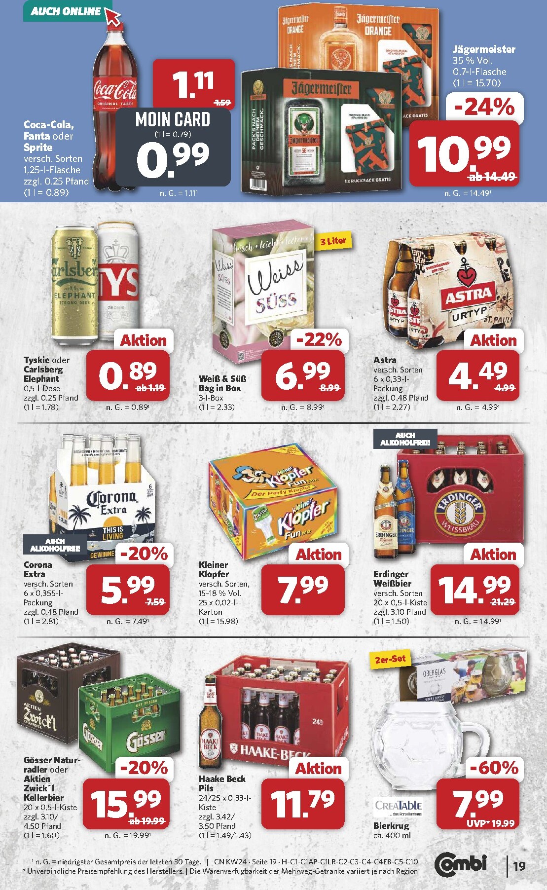 combi - Combi - Prospekt Markt - Angebote Prospekt nächste Woche – von Montag 08.06.2026 bis Samstag 13.06.2026 - page: 19