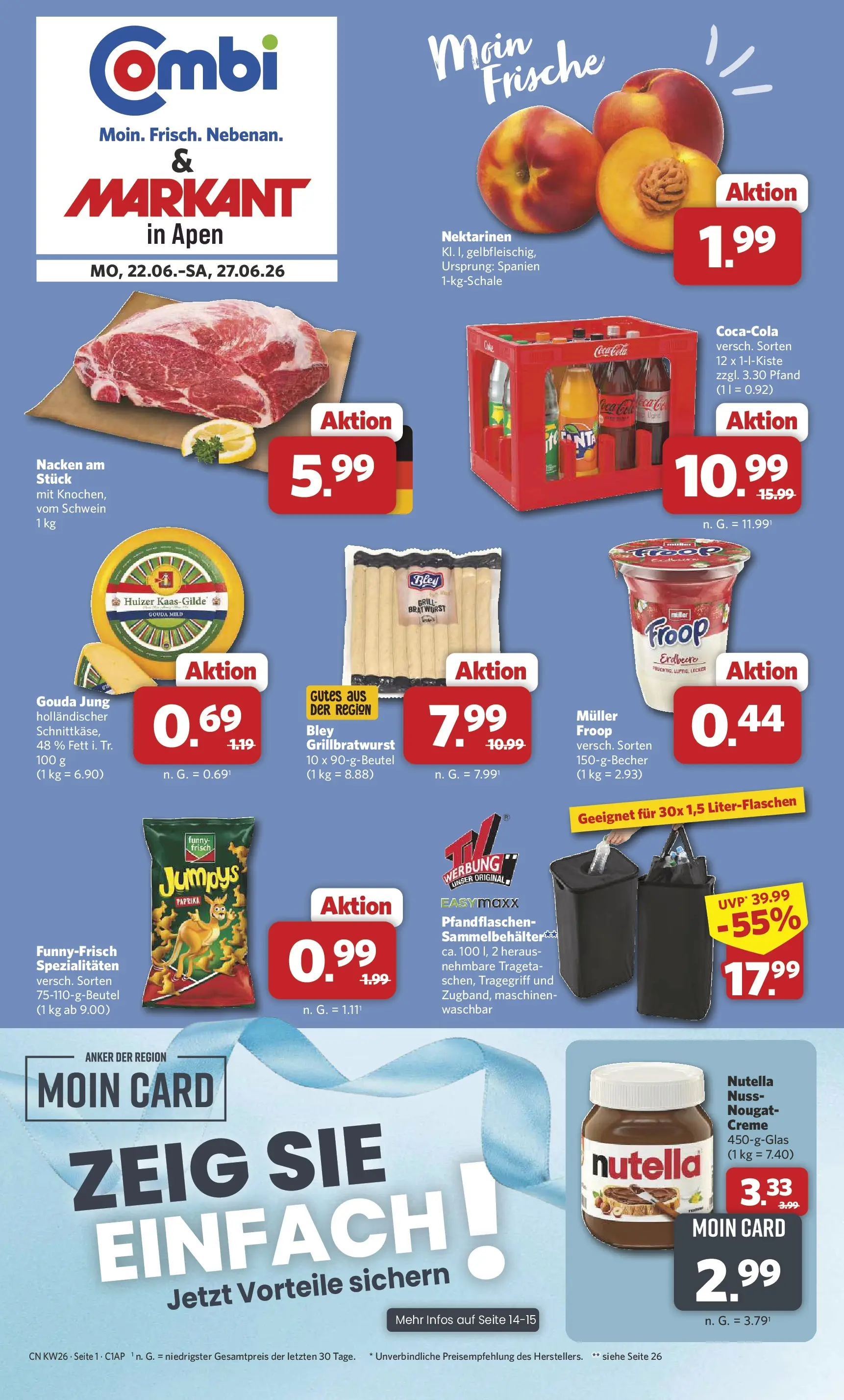 combi - Combi & Markant - Apen Prospekt – von Montag 22.06.2026 bis Samstag 27.06.2026