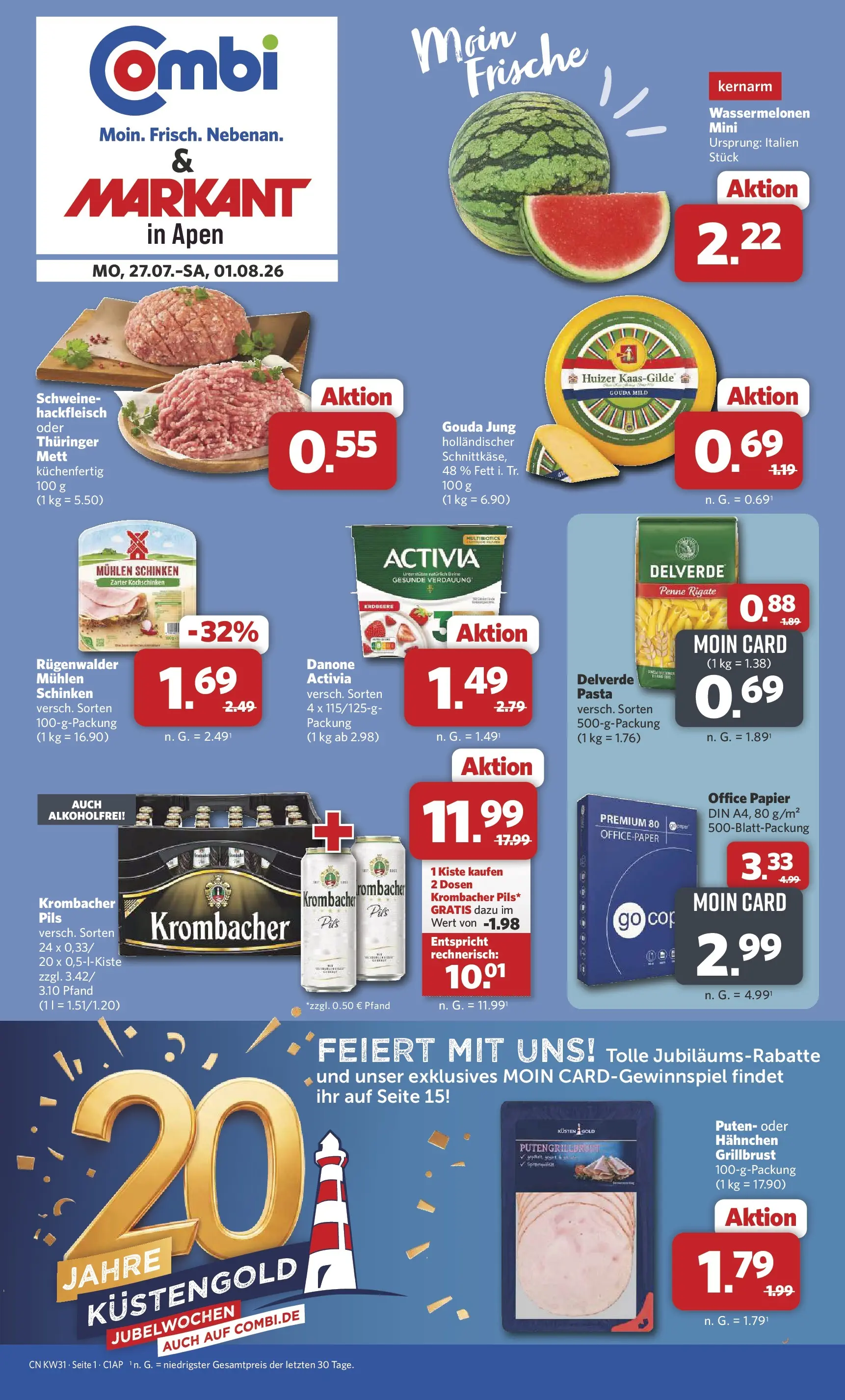 combi - Combi - Apen Prospekt – von Montag 27.07.2026 bis Samstag 01.08.2026