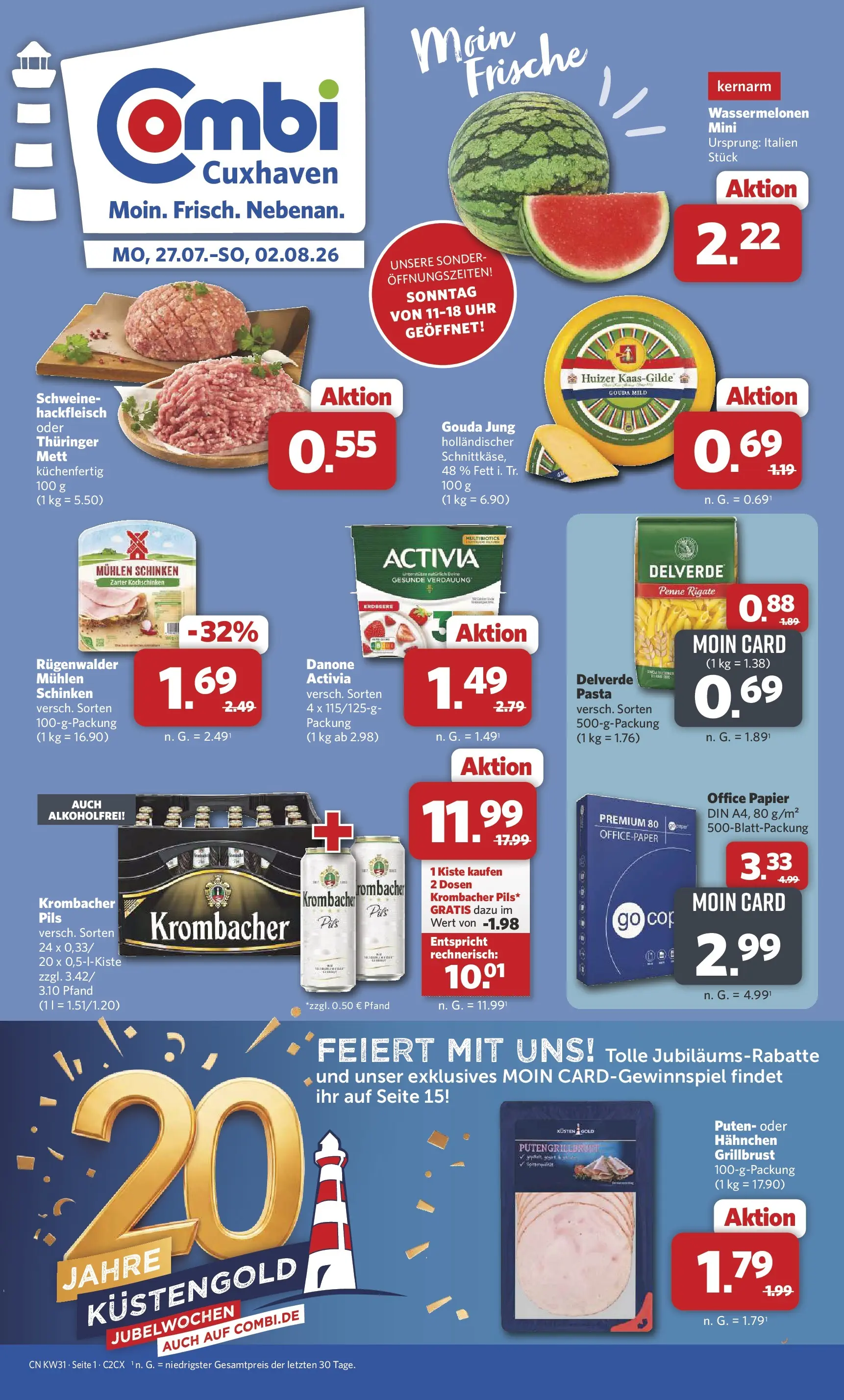combi - Combi - Cuxhaven Prospekt – von Montag 27.07.2026 bis Sonntag 02.08.2026