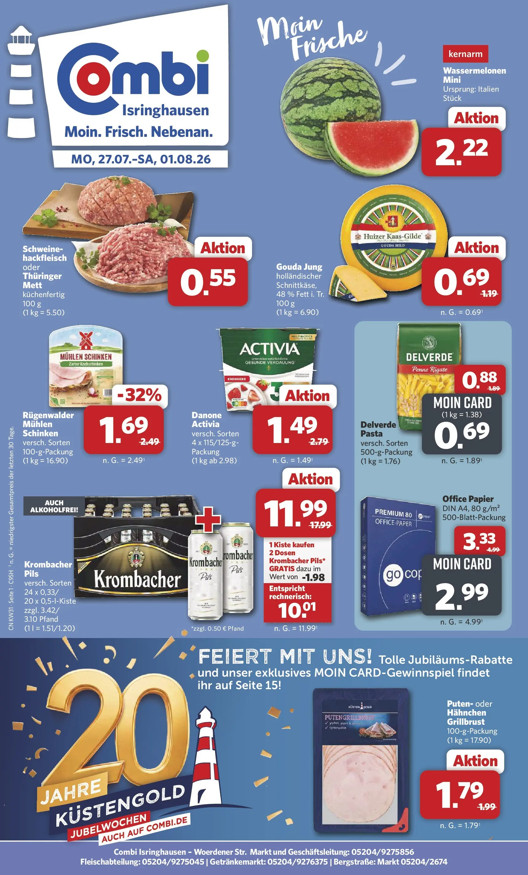 combi - Combi - Isringhausen Prospekt – von Montag 27.07.2026 bis Samstag 01.08.2026 - page: 1
