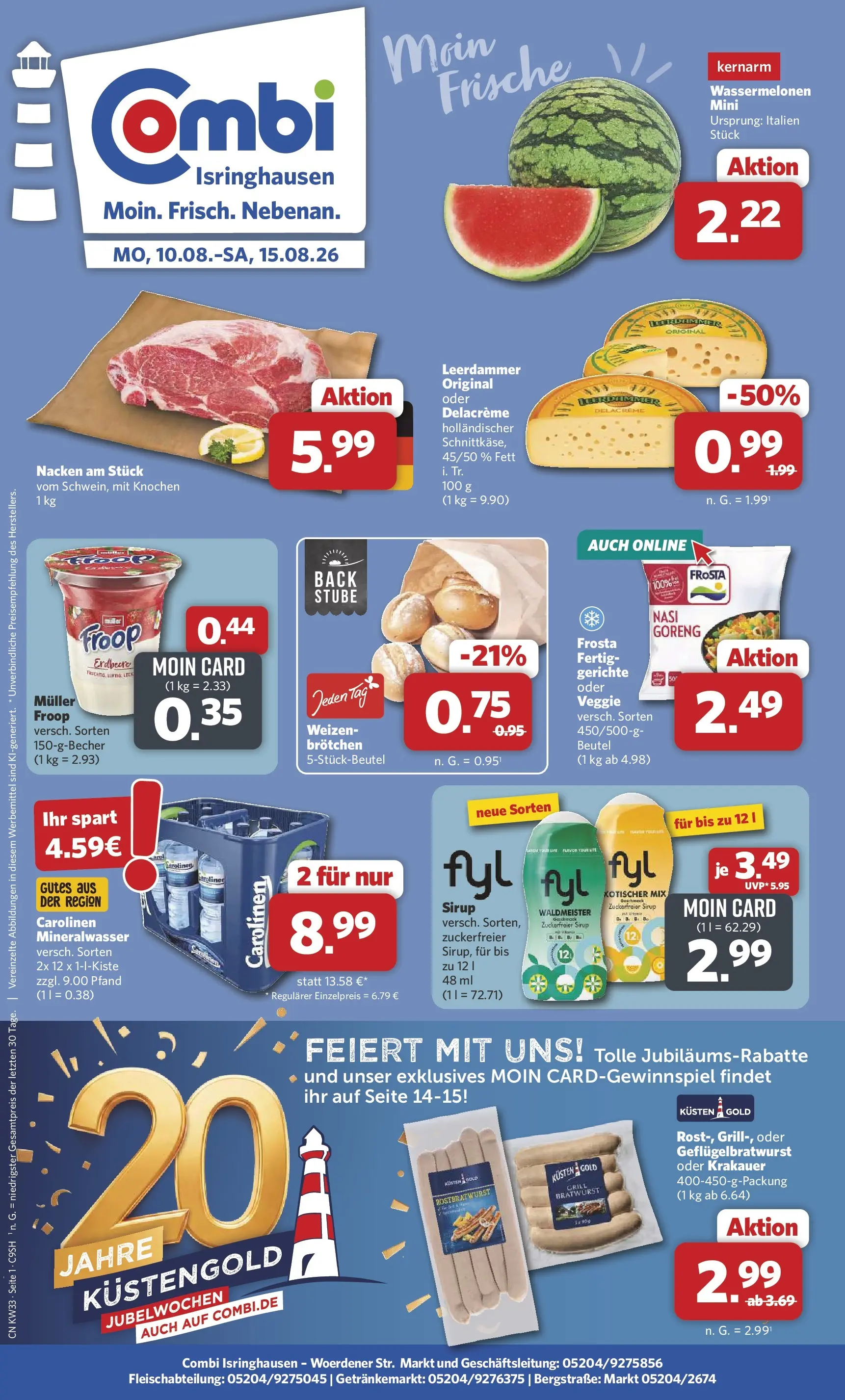 combi - Combi - Isringhausen Prospekt – von Montag 10.08.2026 bis Samstag 15.08.2026