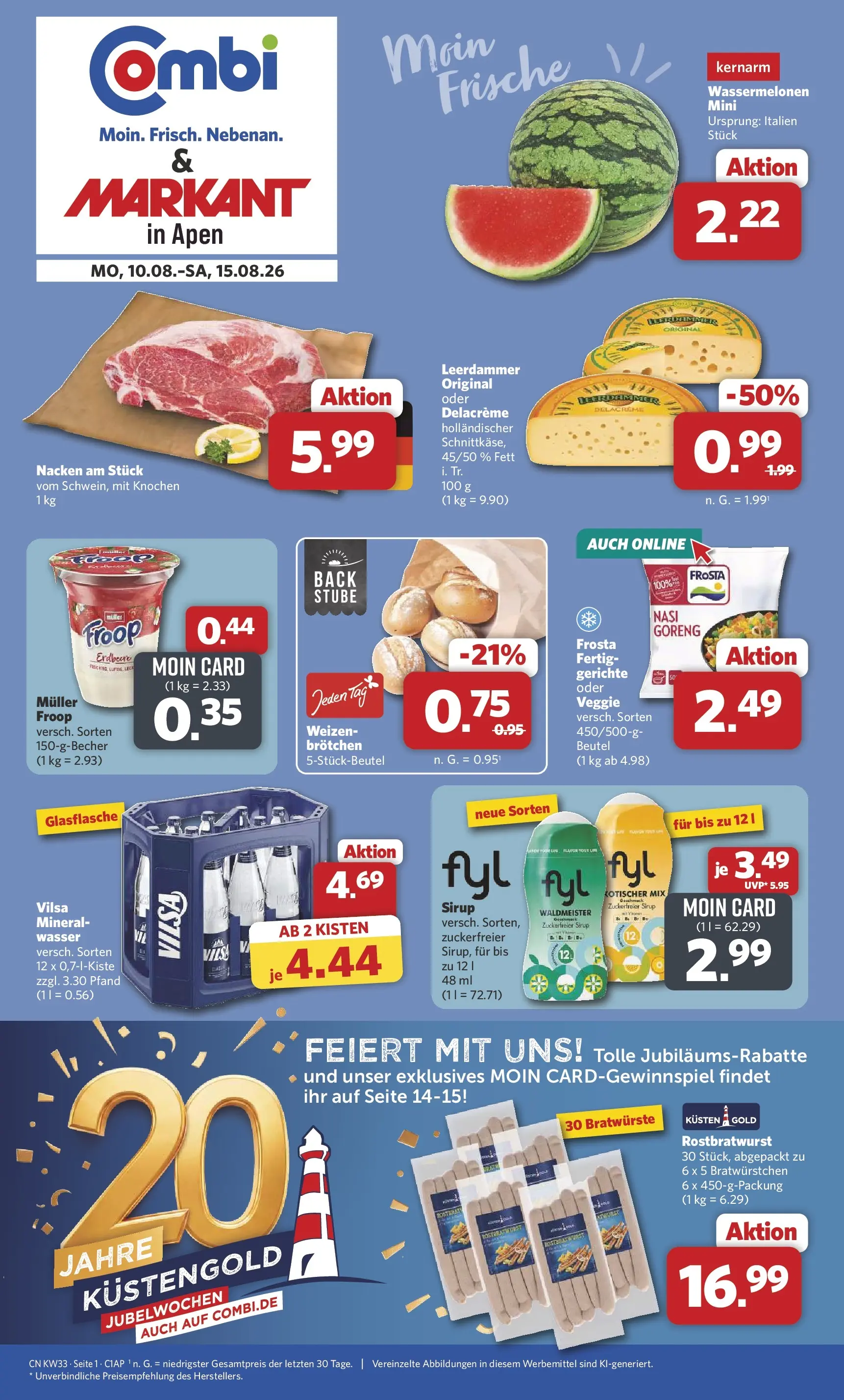 combi - Combi - Apen Prospekt – von Montag 10.08.2026 bis Samstag 15.08.2026