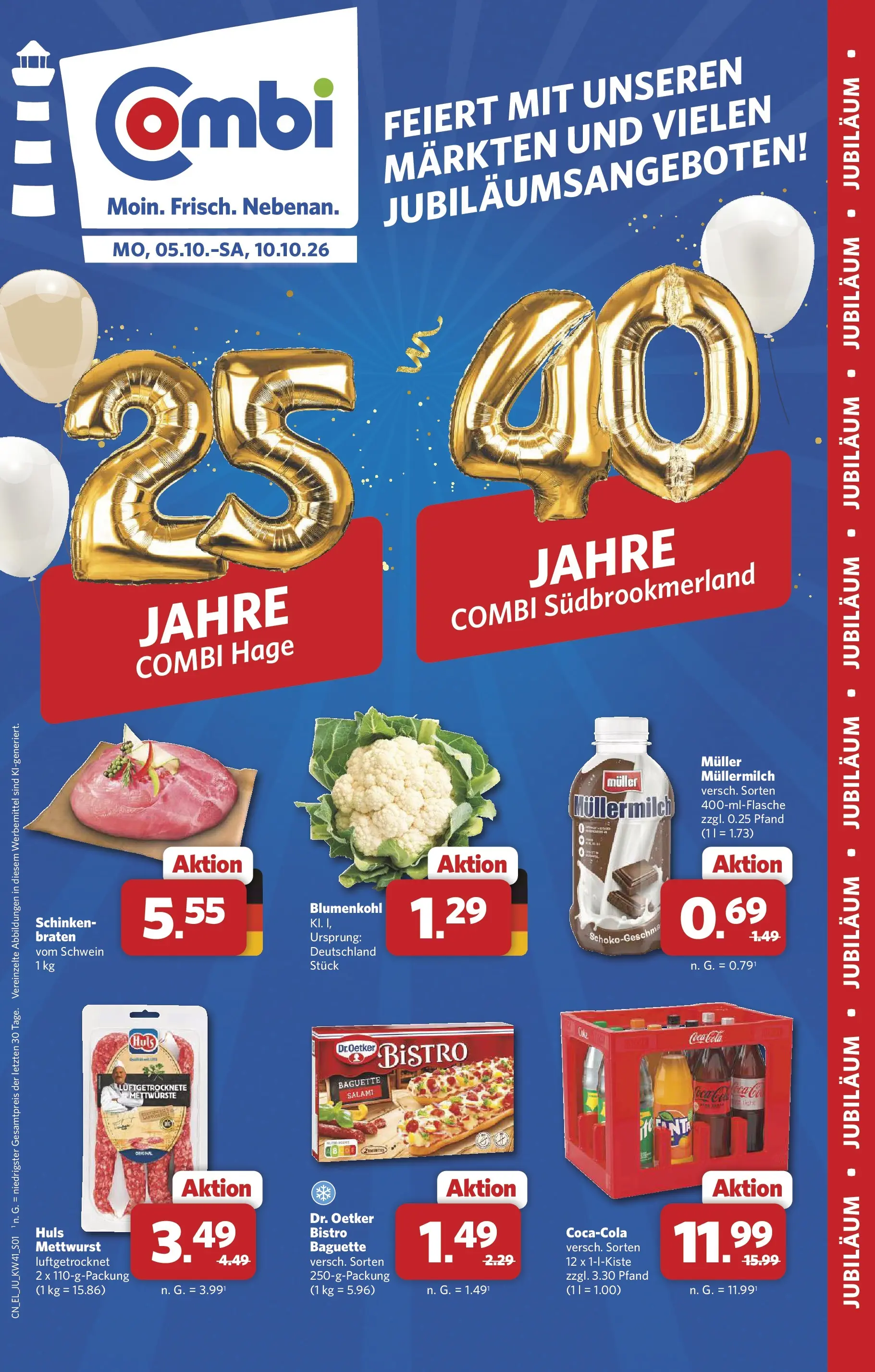 combi - Combi - Jubiläumsangebote Prospekt – von Montag 05.10.2026 bis Samstag 10.10.2026