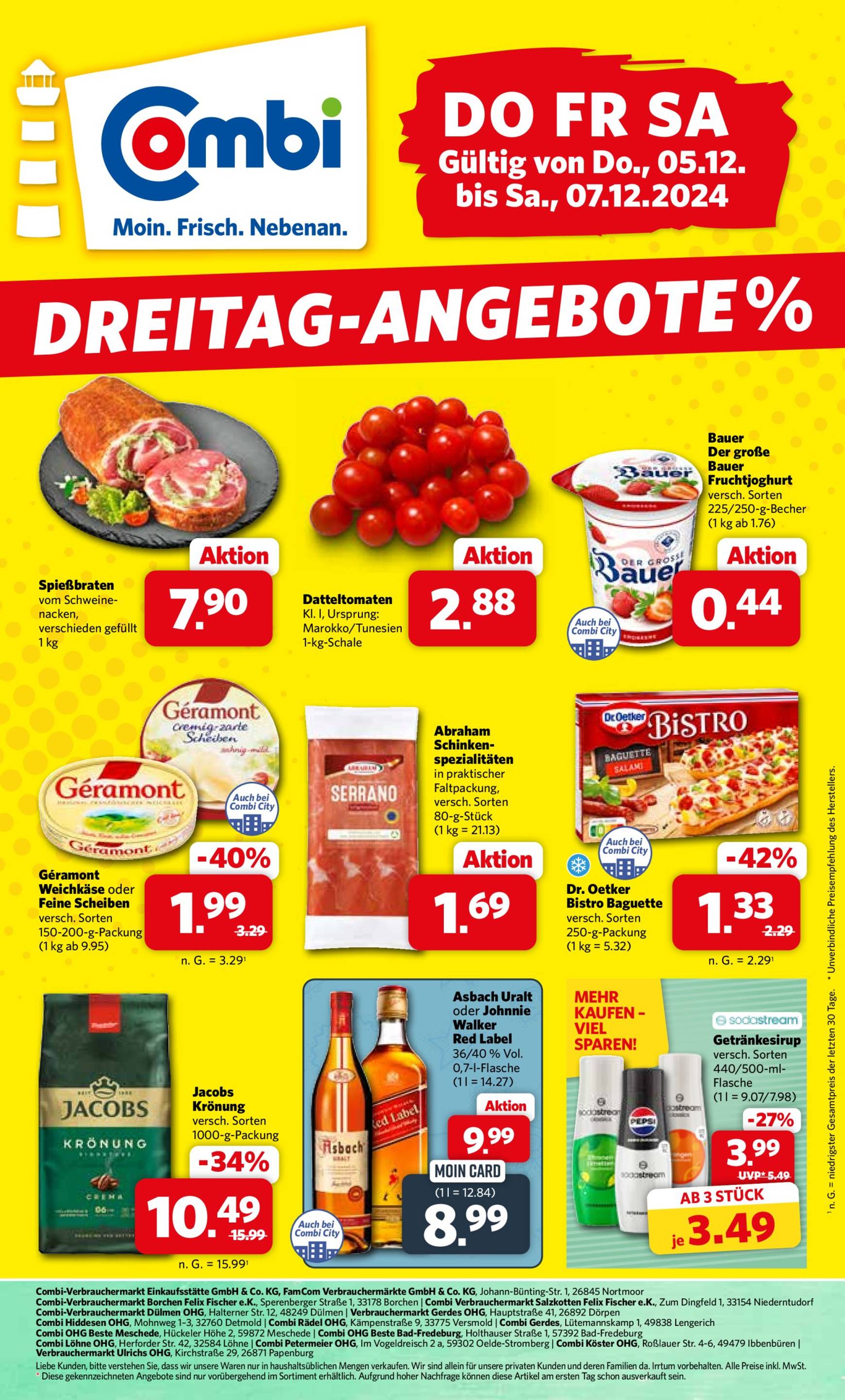 combi - Combi - Dreitag Angebote-Prospekt gültig von 05.12. bis 07.12.