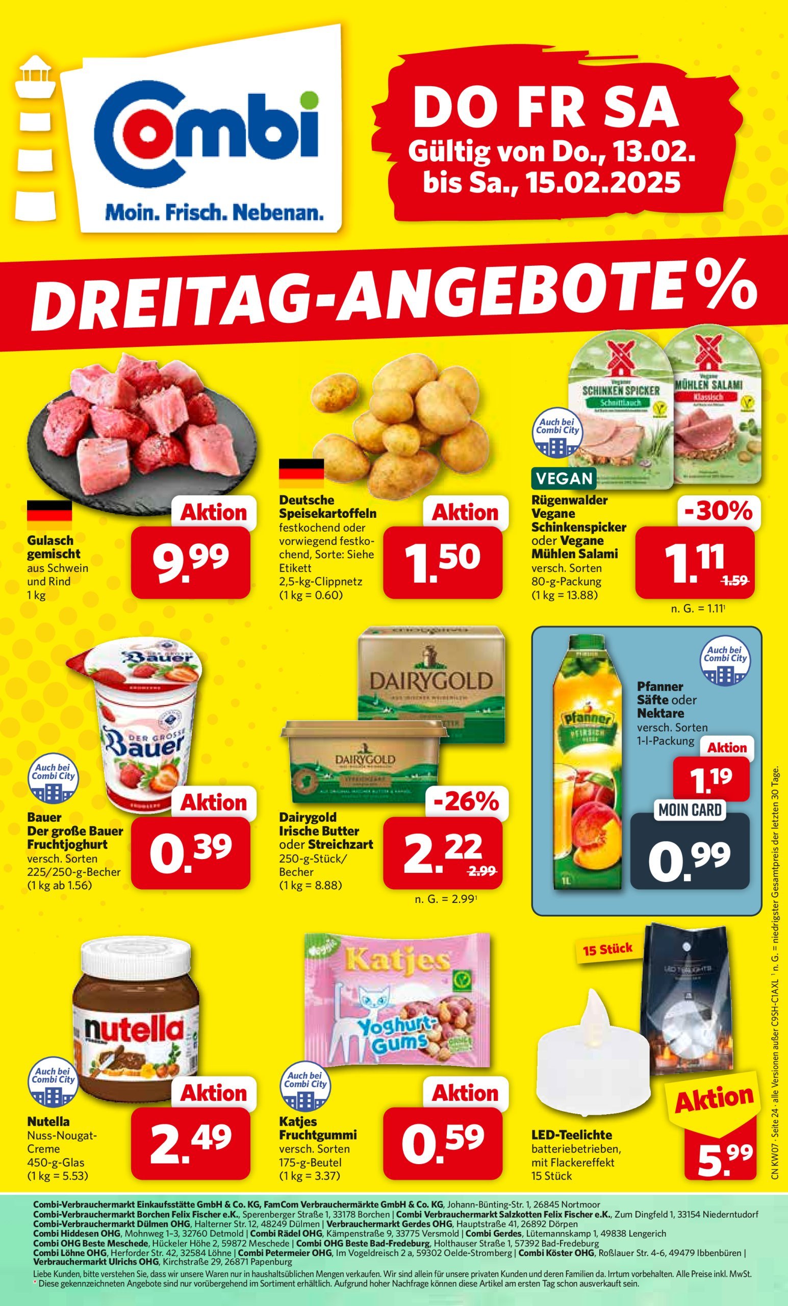 combi - Combi - Dreitag Angebote-Prospekt gültig von 13.02. bis 15.02.