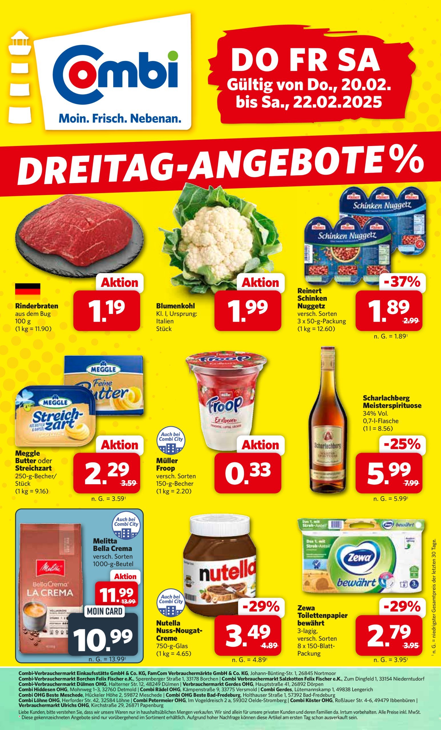 combi - Combi - Dreitag Angebote-Prospekt gültig von 20.02. bis 22.02. - page: 1