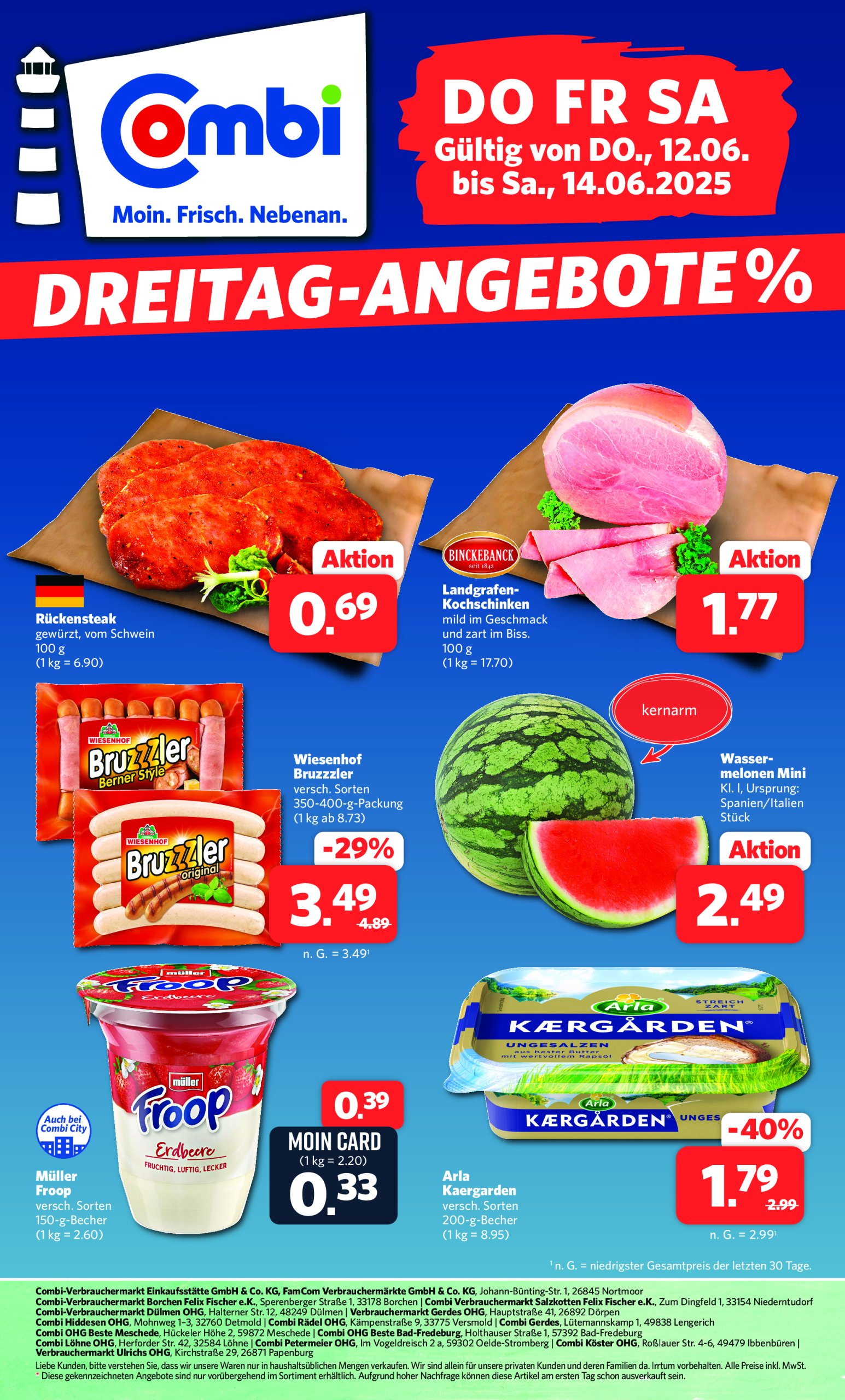 combi - Combi - Dreitag Angebote-Prospekt gültig vom 12.06. bis 14.06. - page: 1