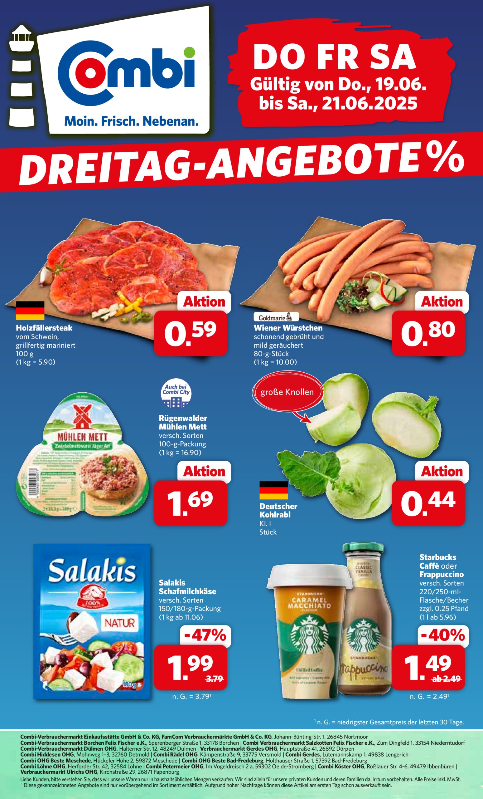 combi - Combi - Dreitag Angebote-Prospekt gültig vom 19.06. bis 21.06.