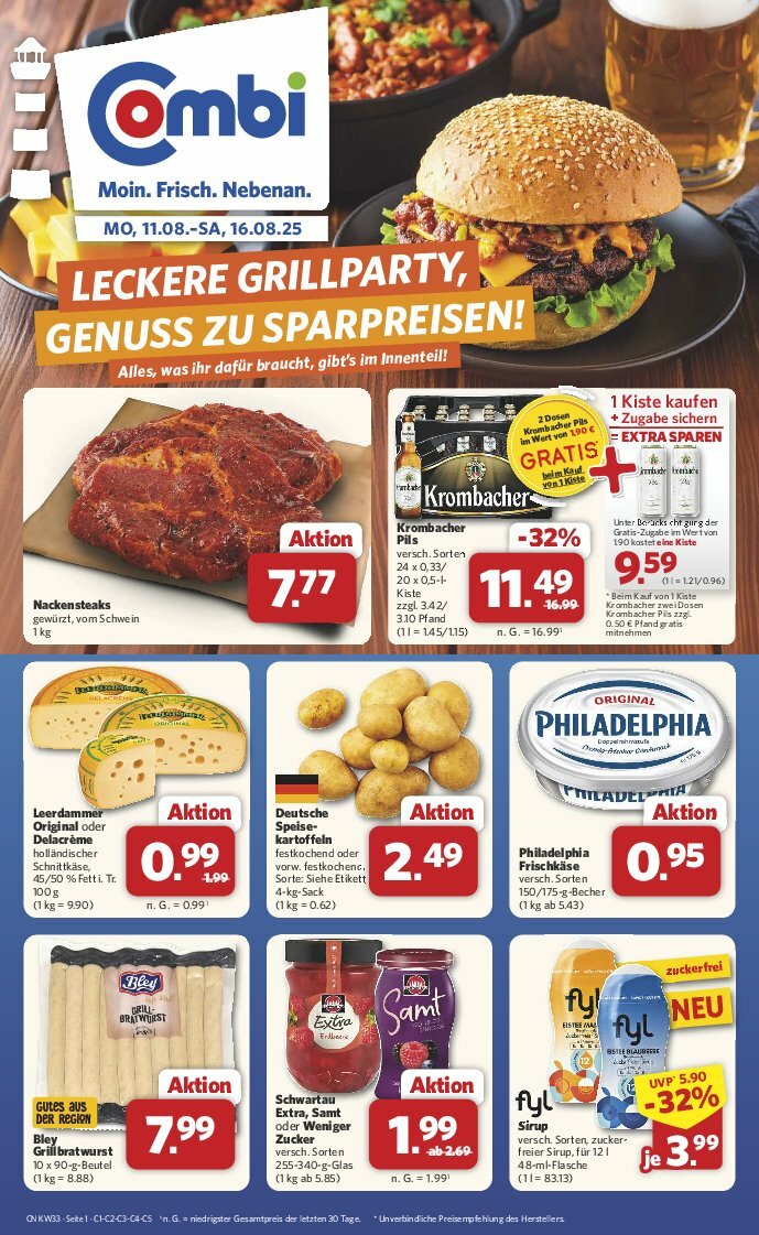 combi - Combi-Prospekt gültig vom 11.08. bis 16.08.