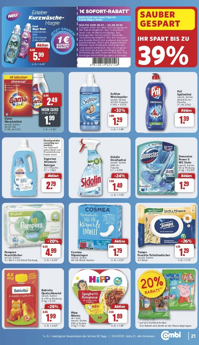 combi - Combi-Prospekt gültig vom 11.08. bis 16.08. - page: 25