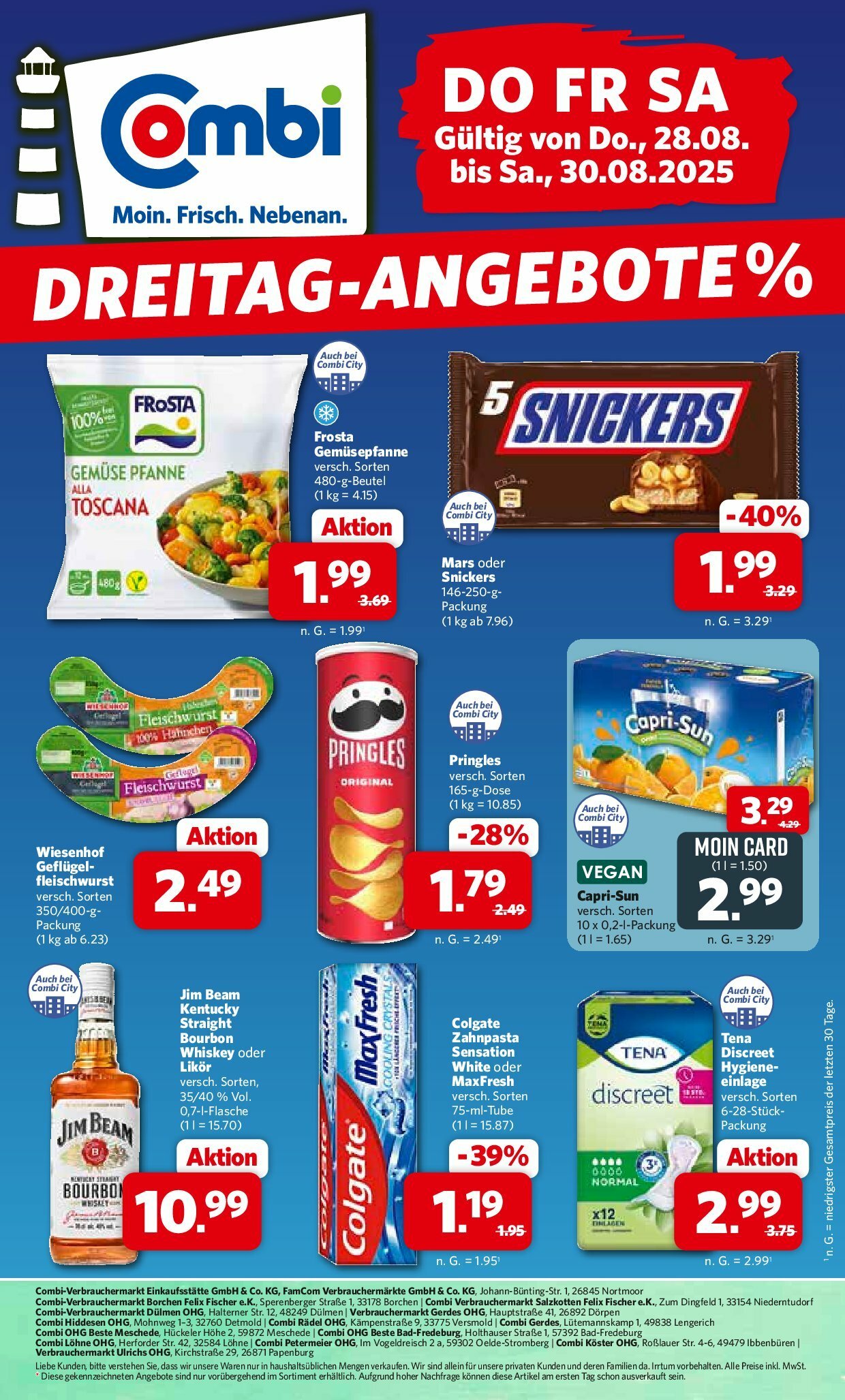 combi - Combi - Dreitag Angebote-Prospekt gültig vom 28.08. bis 30.08.
