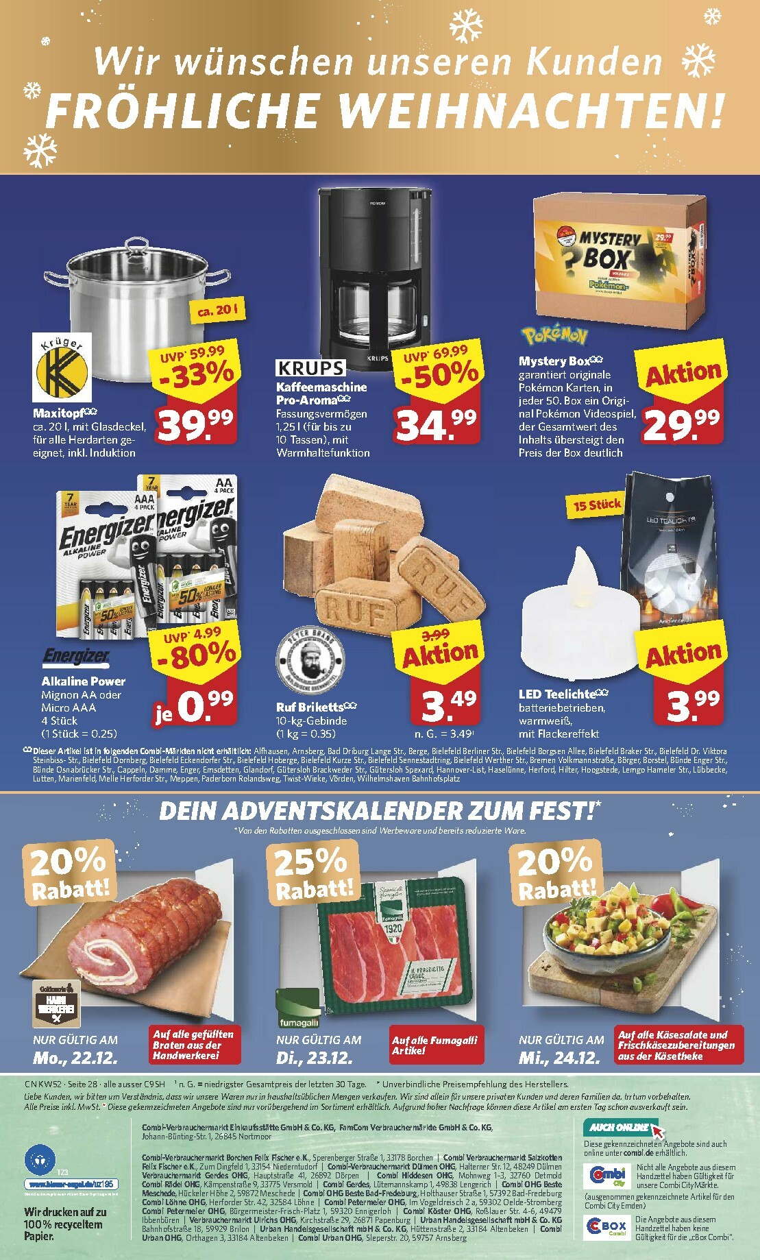 combi - Combi-Prospekt gültig vom 22.12. bis 27.12. - page: 28