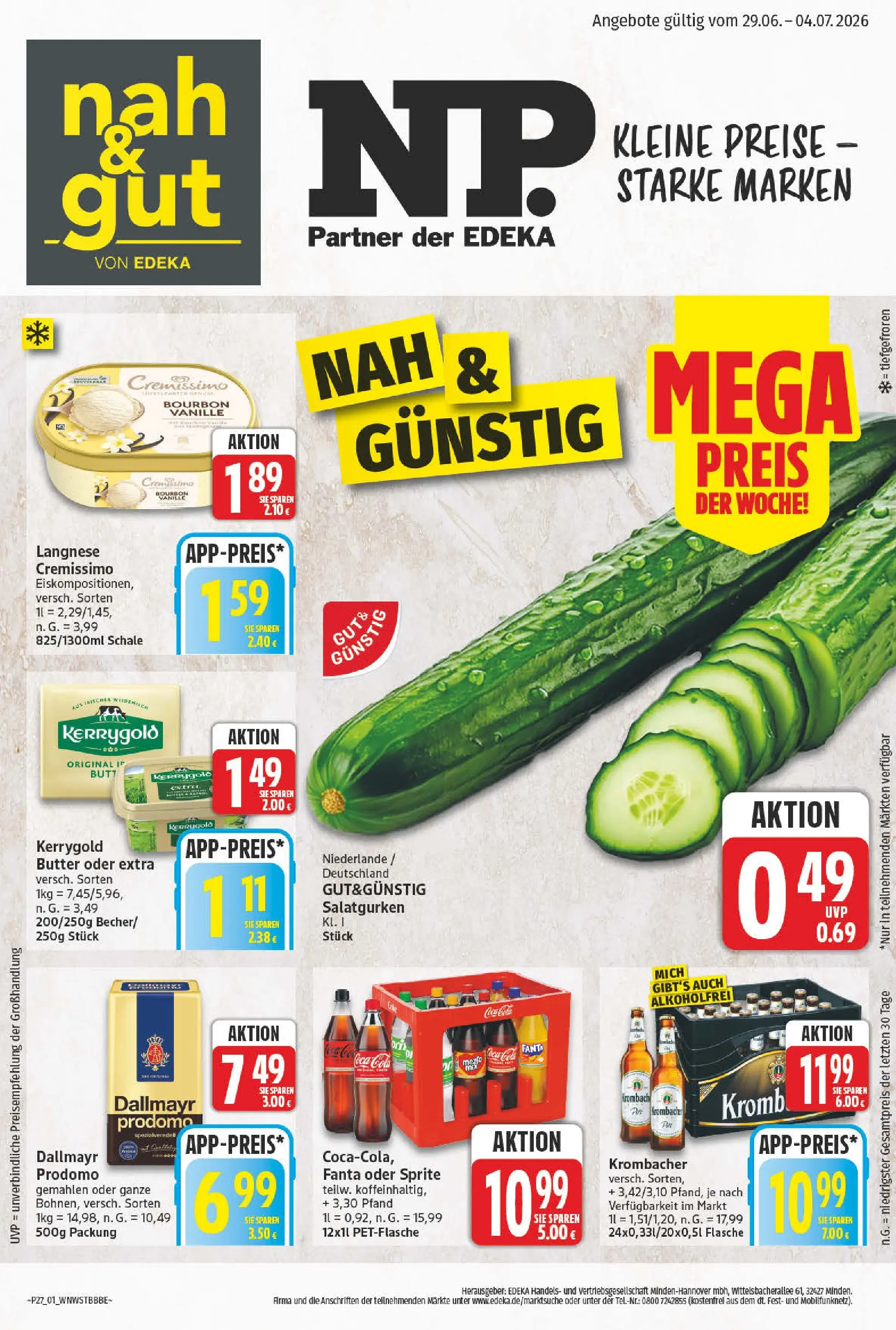np - NP - Wochenangebote Prospekt nächste Woche – von Montag 29.06.2026 bis Samstag 04.07.2026 - page: 1