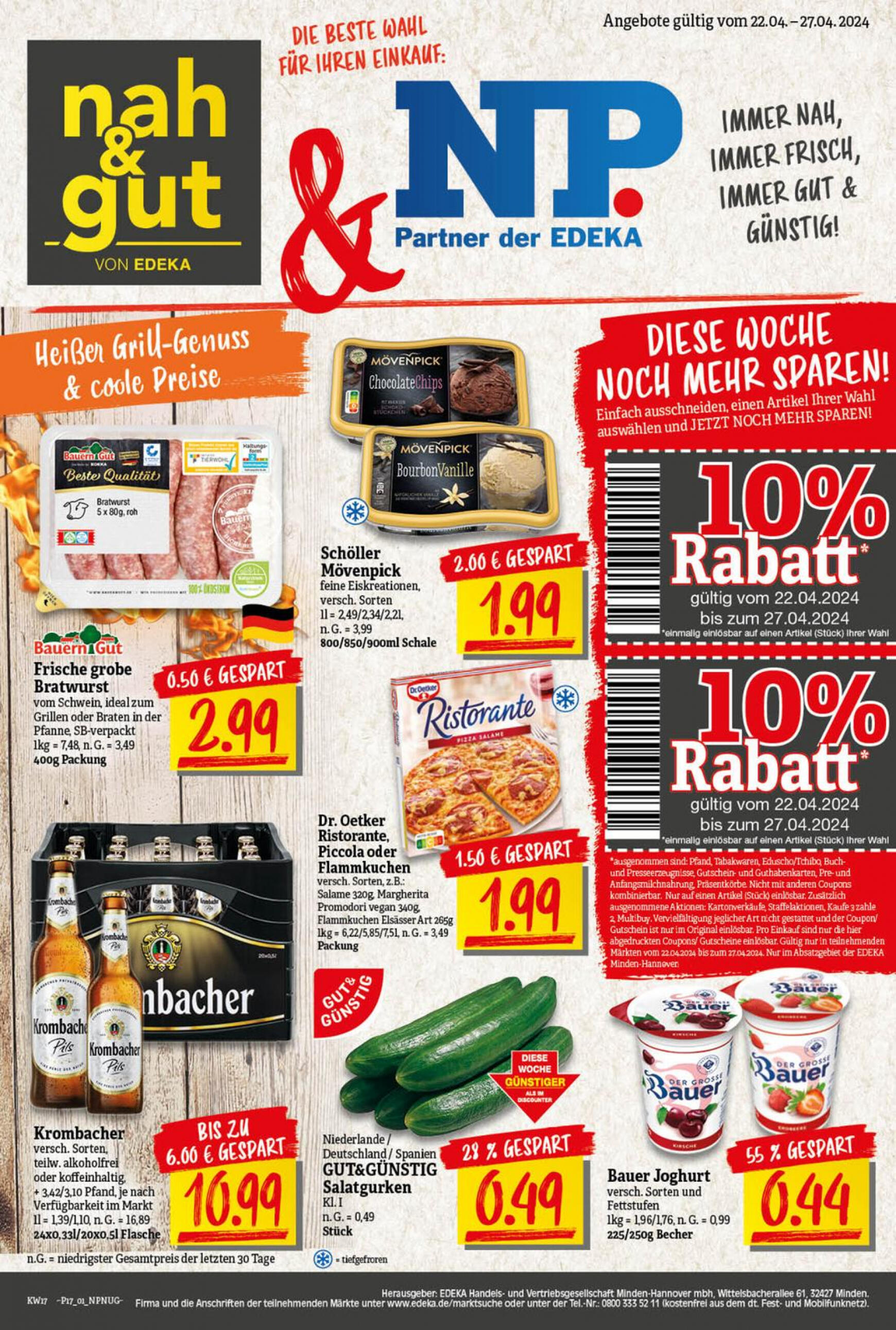 np - Flyer NP - Edeka aktuell 22.04. - 27.04. - page: 1