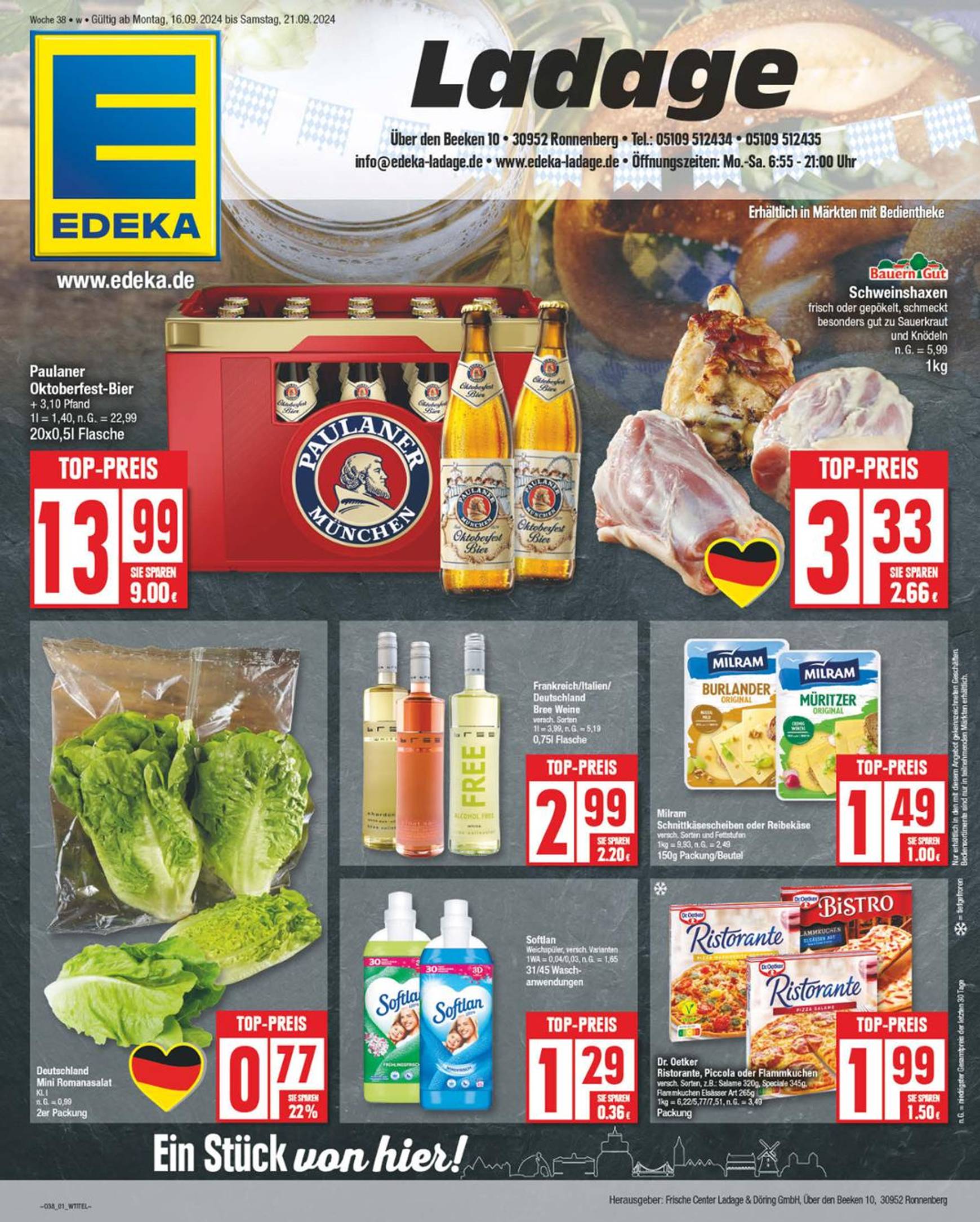 np - NP - Edeka - Ronnenberg-Prospekt gültig ab 16.09. - 21.09. - page: 1