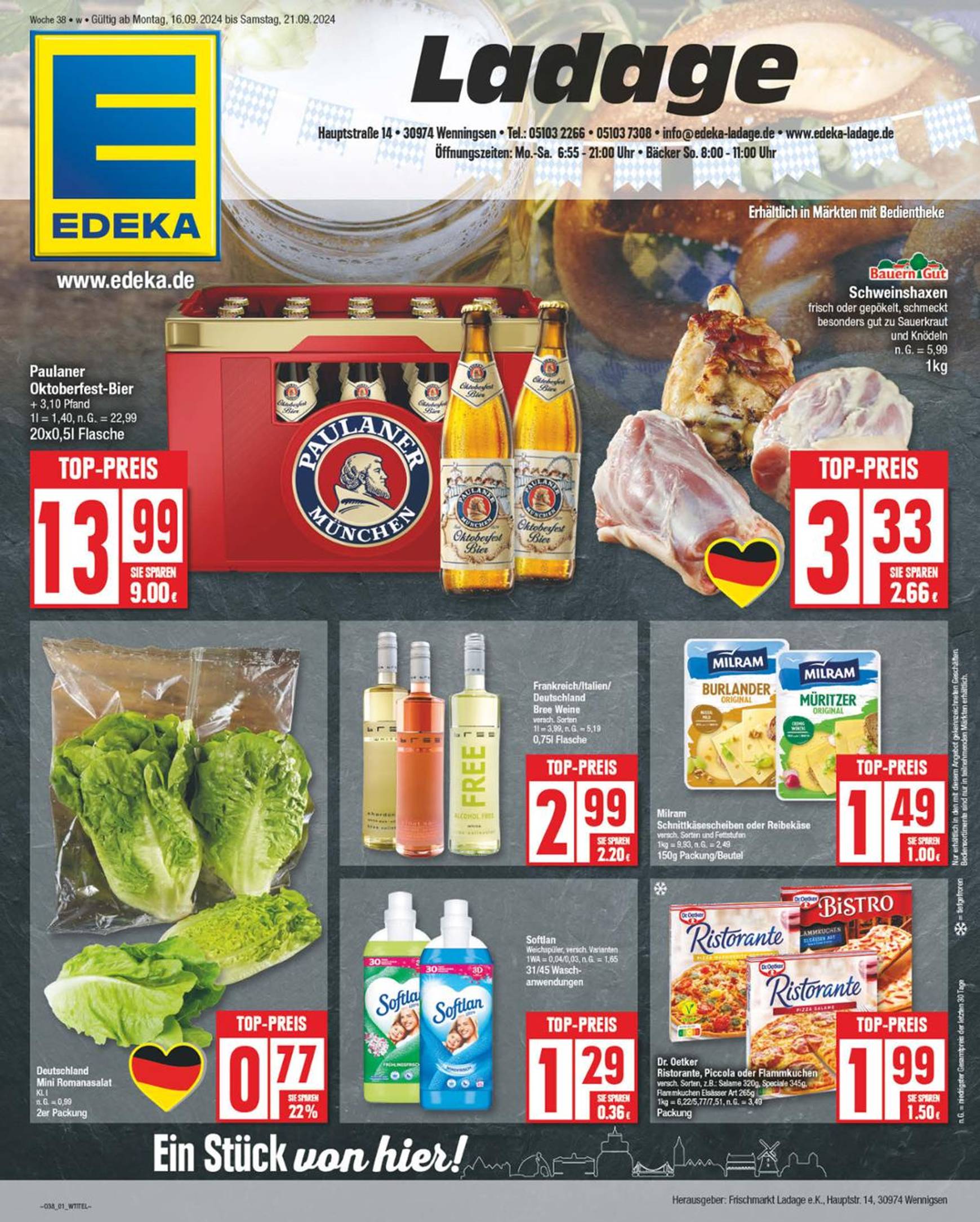 np - NP - Edeka - Wenningsen-Prospekt gültig ab 16.09. - 21.09.