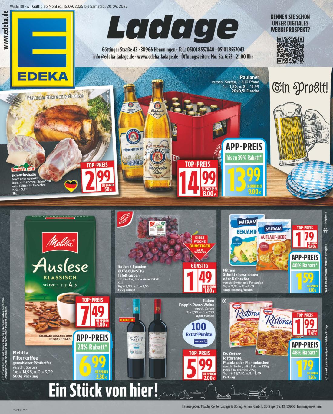 np - NP - Edeka - Hemmingen-Prospekt gültig vom 15.09. bis 20.09.