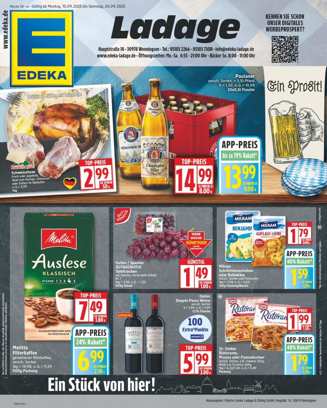 np - NP - Edeka - Wenningsen-Prospekt gültig vom 15.09. bis 20.09.