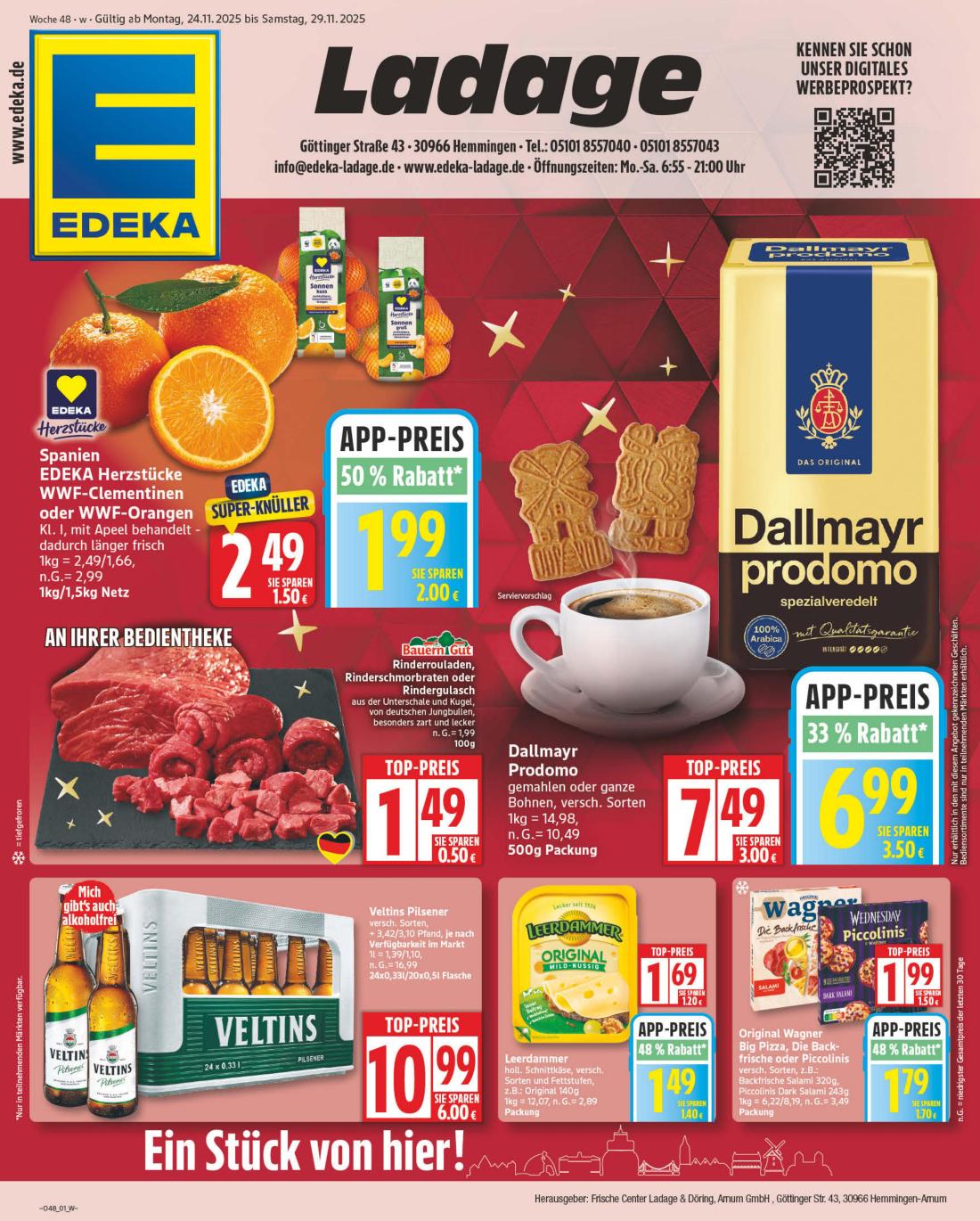 np - NP - Edeka - Hemmingen-Prospekt gültig vom 24.11. bis 29.11. - page: 1