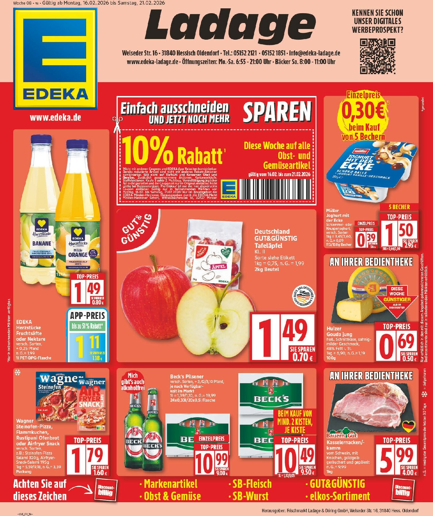 np - NP - Edeka - Hessisch Oldendorf-Prospekt gültig vom 16.02.2026 bis 21.02.2026 - page: 1