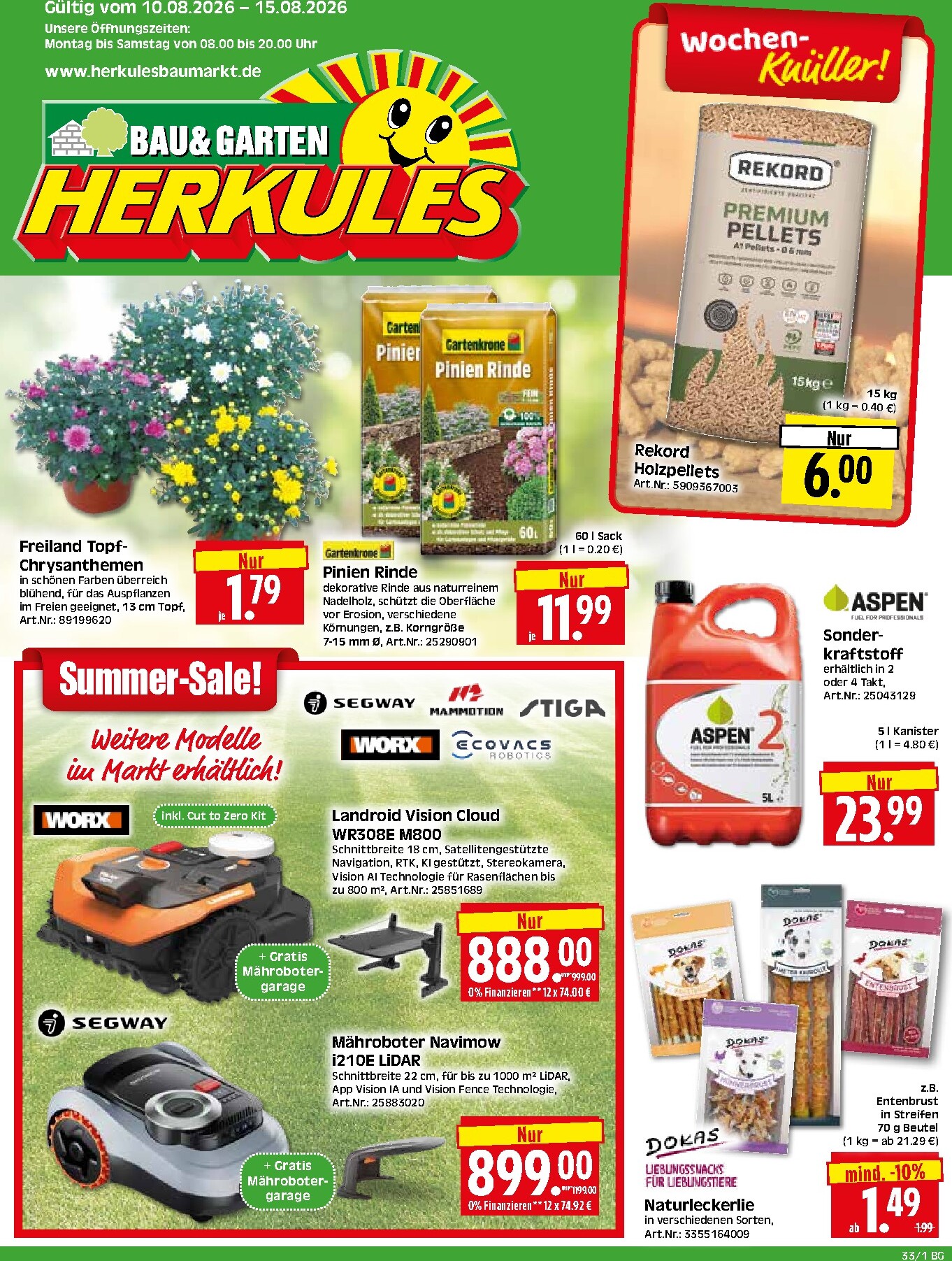 herkules - Herkules - Bau & Garten Prospekt – von Montag 10.08.2026 bis Samstag 15.08.2026