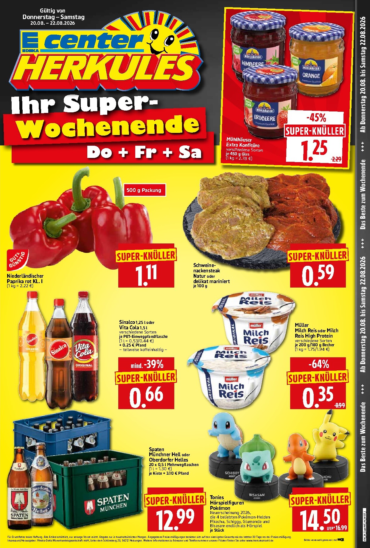 herkules - Herkules Prospekt nächste Woche – von Donnerstag 20.08.2026 bis Samstag 22.08.2026