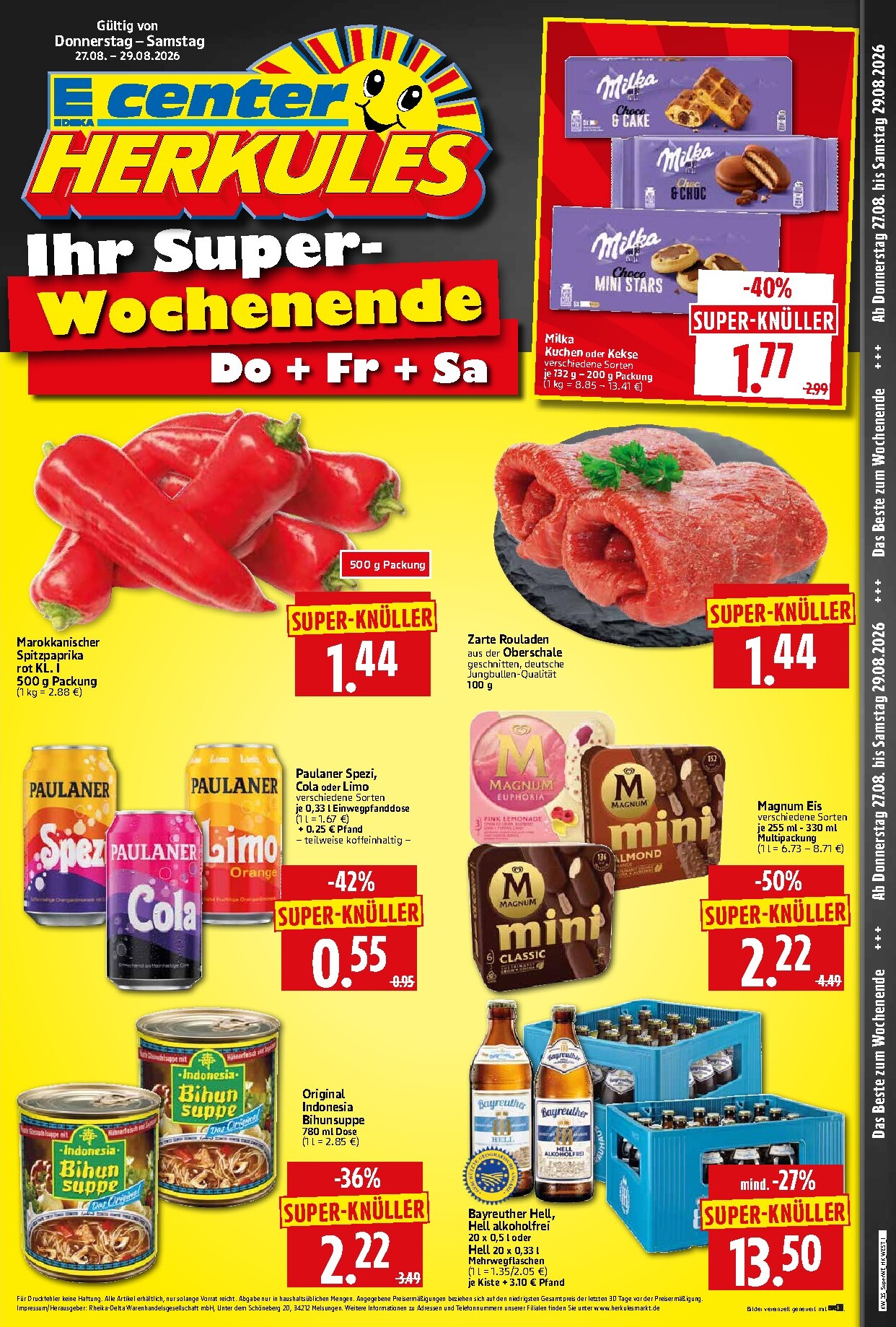 herkules - Herkules - Sonderbeilage Prospekt nächste Woche – von Donnerstag 27.08.2026 bis Samstag 29.08.2026 - page: 1