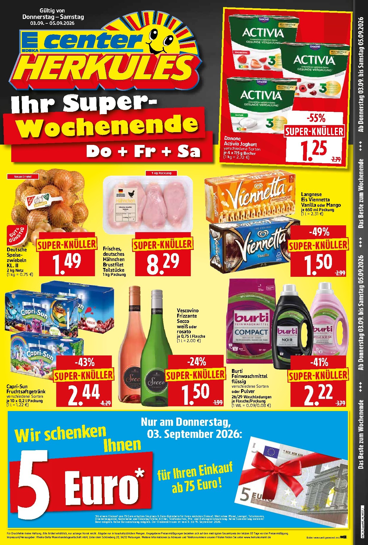 herkules - Herkules - Wochenende Prospekt nächste Woche – von Donnerstag 03.09.2026 bis Samstag 05.09.2026