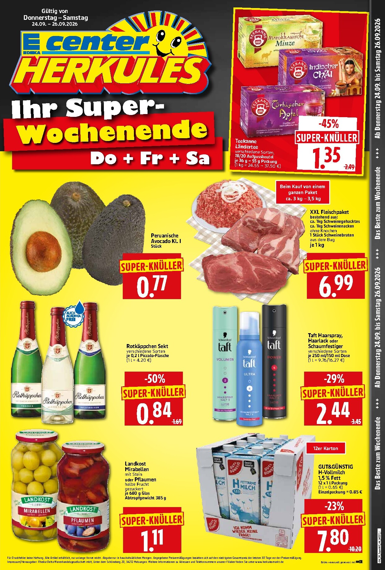 herkules - Herkules - Wochenende Prospekt nächste Woche – von Donnerstag 24.09.2026 bis Samstag 26.09.2026