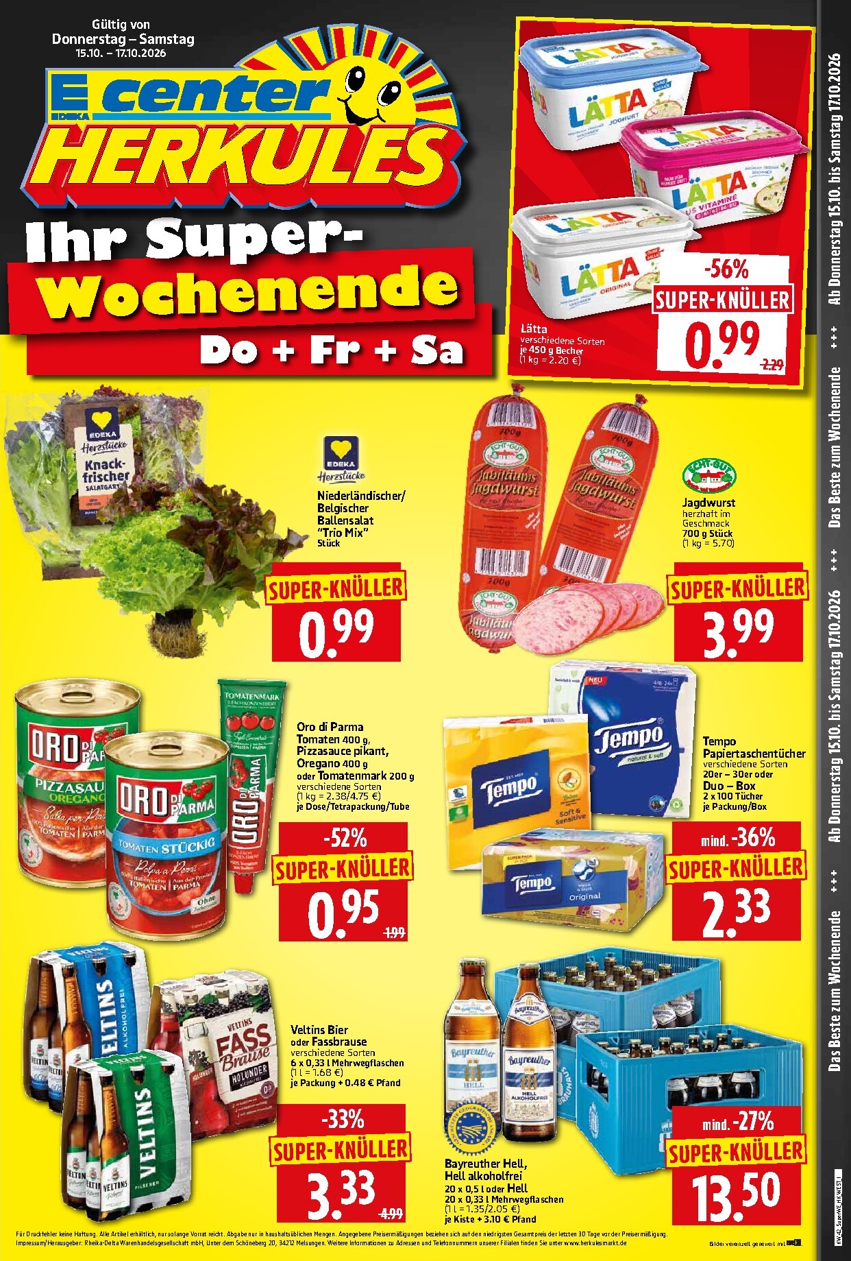 herkules - Herkules - Sonderbeilage Prospekt nächste Woche – von Donnerstag 15.10.2026 bis Samstag 17.10.2026
