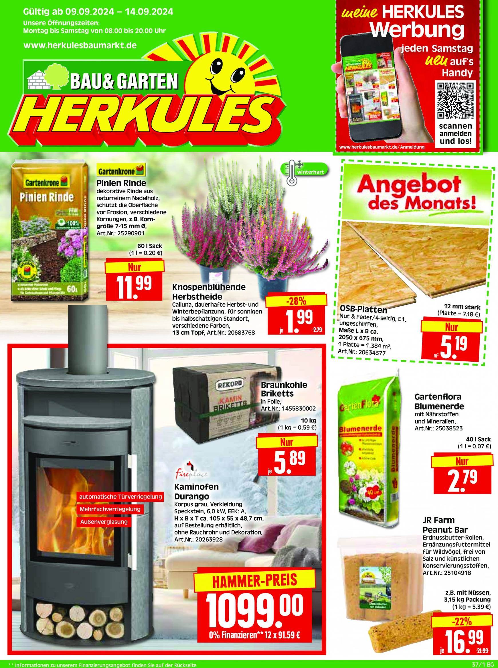 herkules - Herkules - Bau und Garten-Prospekt gültig ab 09.09. - 14.09. - page: 1