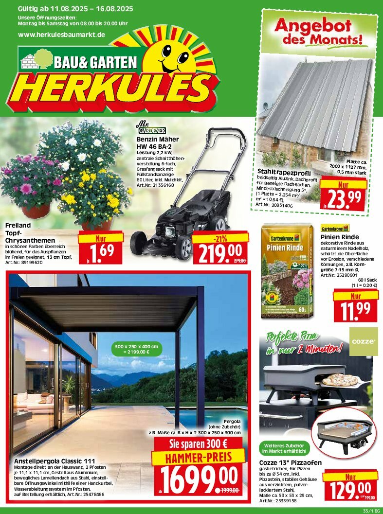 herkules - Herkules - Bau & Garten-Prospekt gültig vom 11.08. bis 16.08.