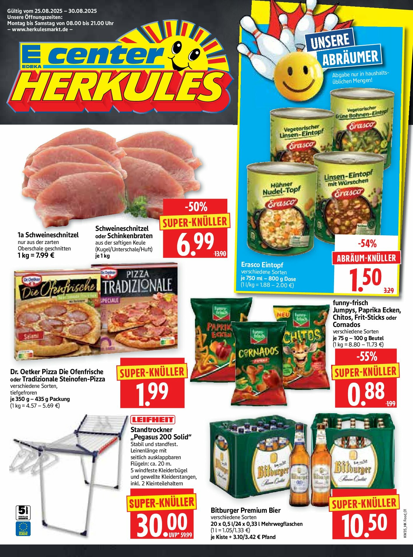 herkules - Herkules - Lebensmittel-Prospekt gültig vom 25.08. bis 30.08.