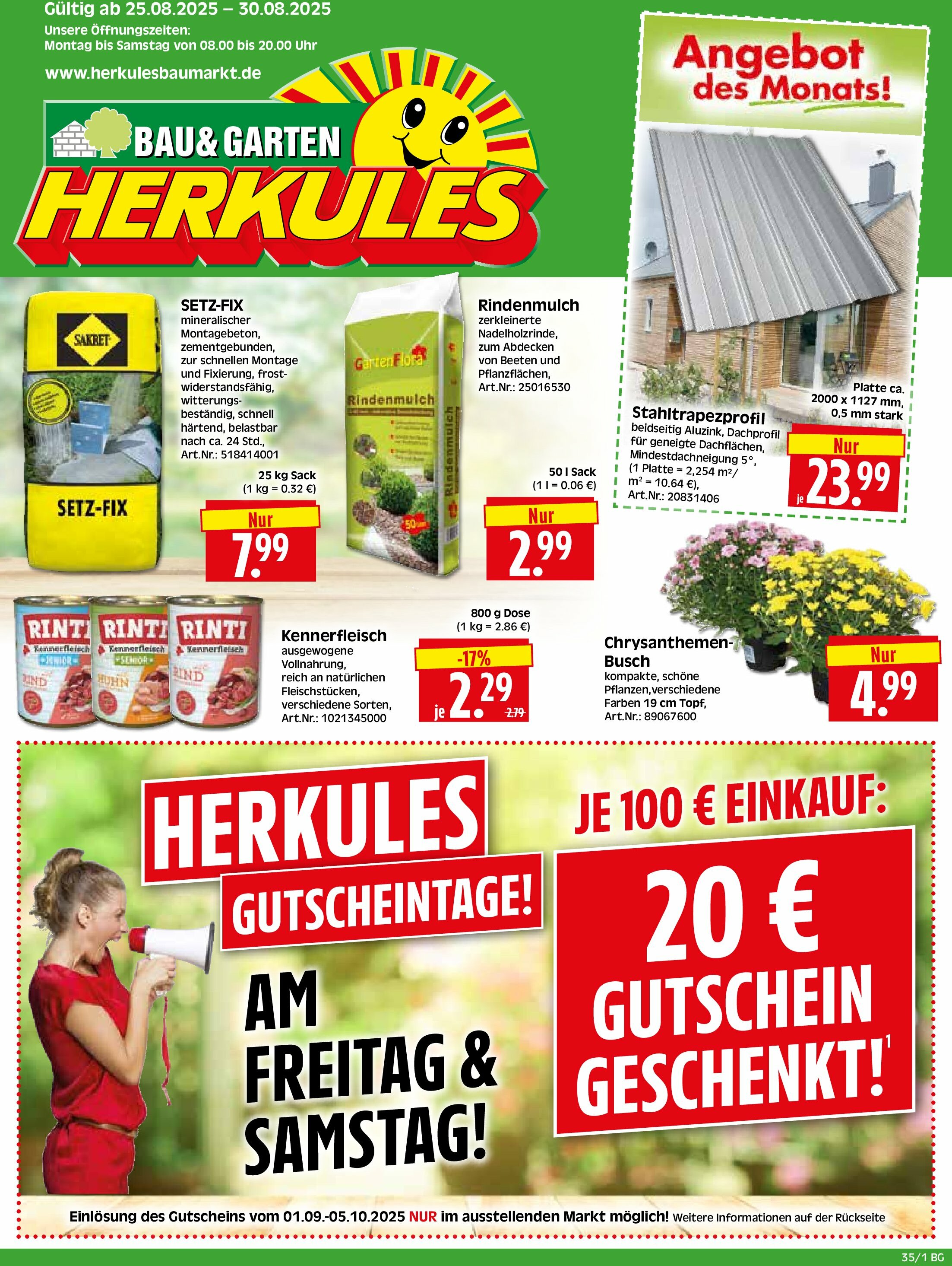 herkules - Herkules - Bau & Garten-Prospekt gültig vom 25.08. bis 30.08. - page: 1