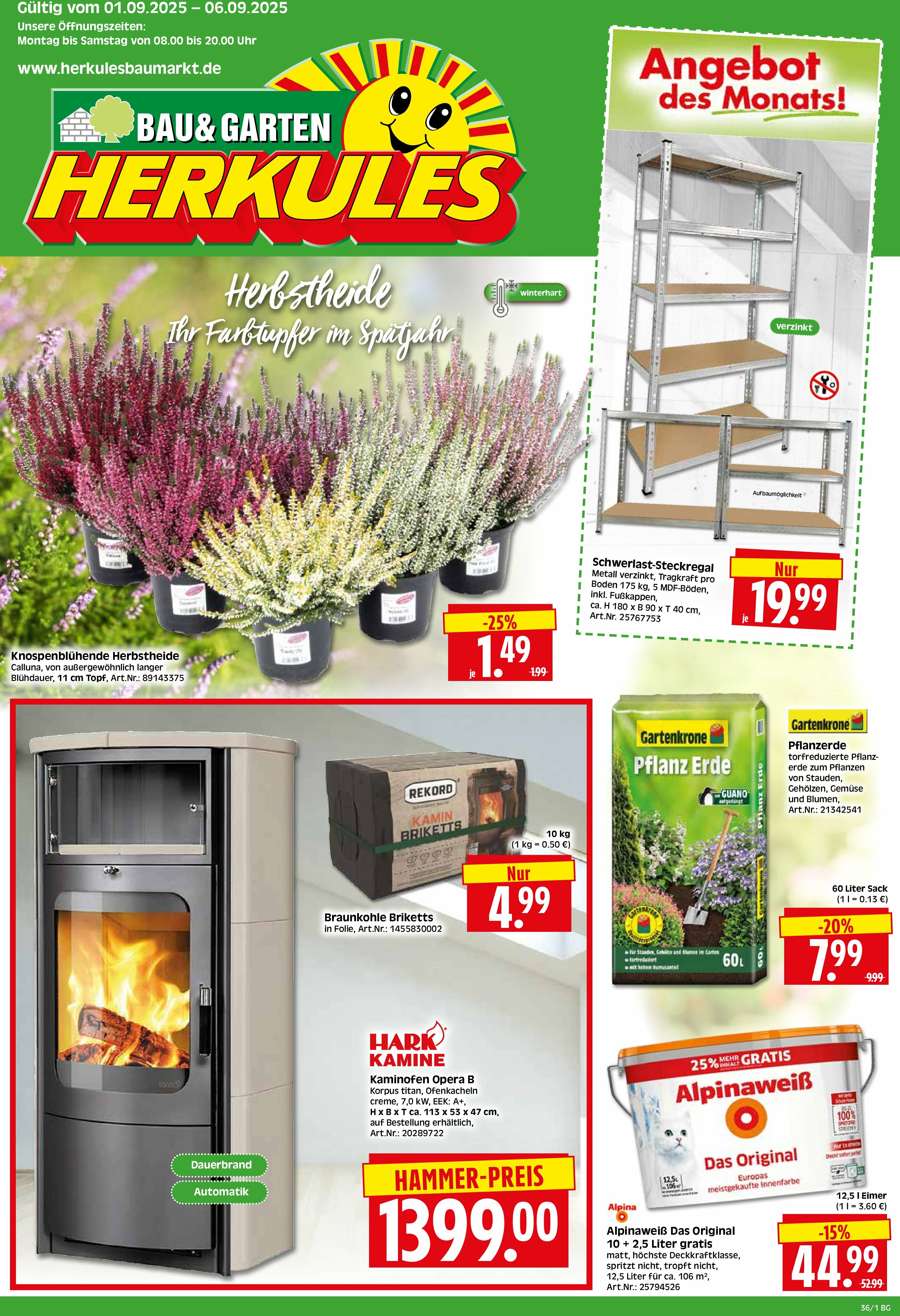 herkules - Herkules - Bau & Garten-Prospekt gültig vom 01.09. bis 06.09.