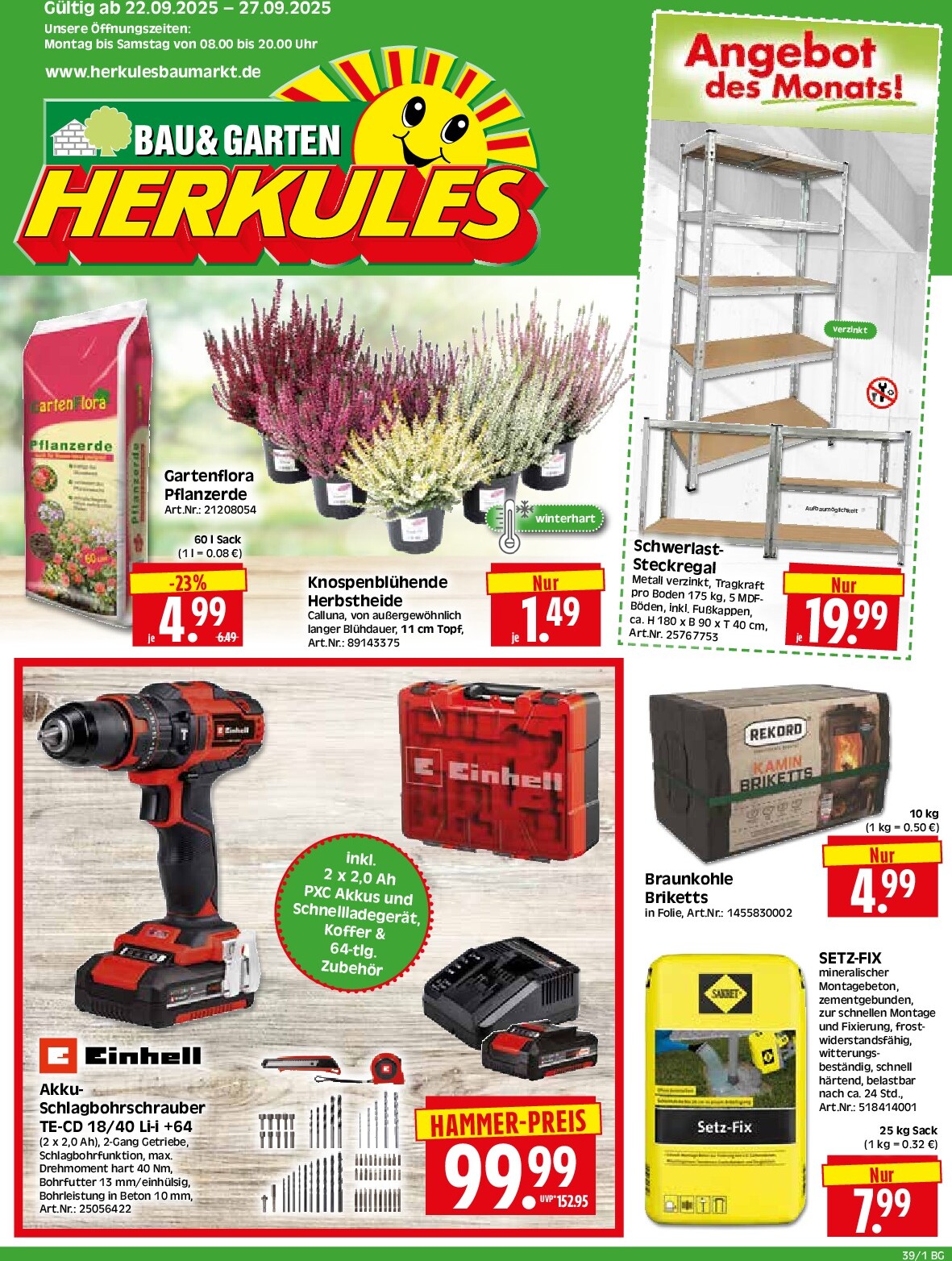 herkules - Herkules - Bau & Garten-Prospekt gültig vom 22.09. bis 27.09.