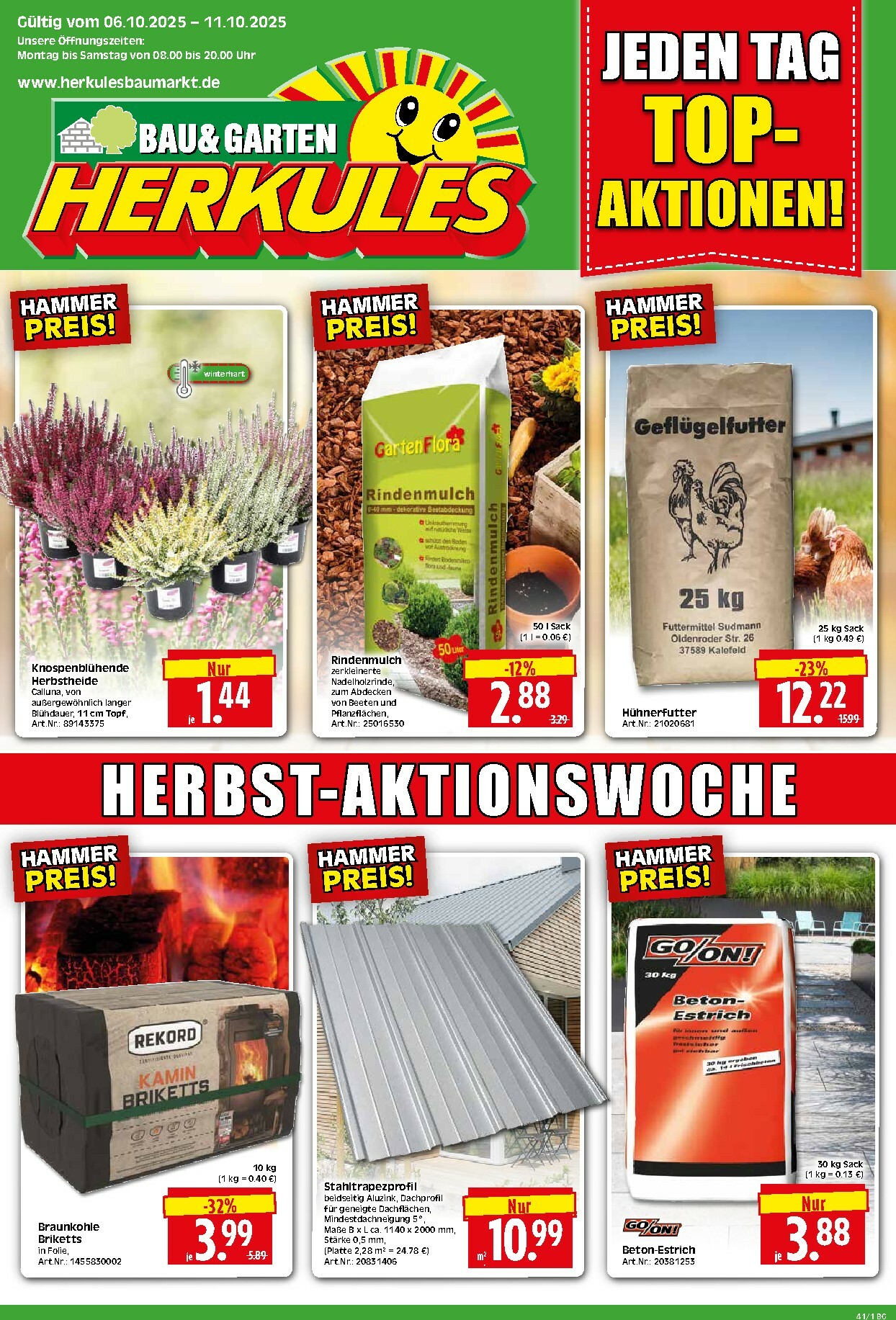 herkules - Herkules - Bau & Garten-Prospekt gültig vom 06.10. bis 11.10.