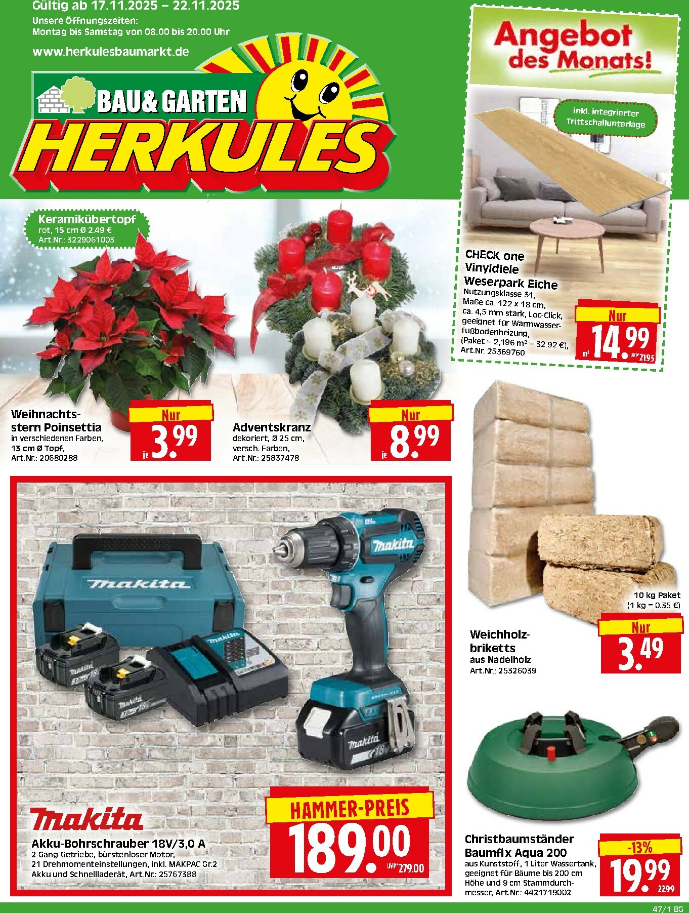 herkules - Herkules - Bau & Garten-Prospekt gültig vom 17.11. bis 22.11.