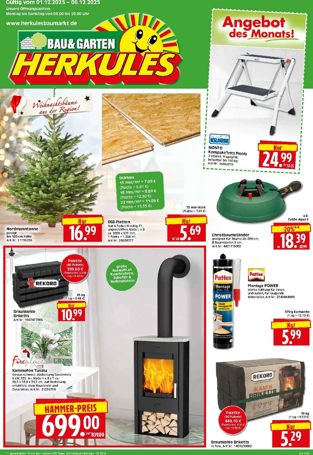 herkules - Herkules - Bau & Garten-Prospekt gültig vom 01.12. bis 06.12.