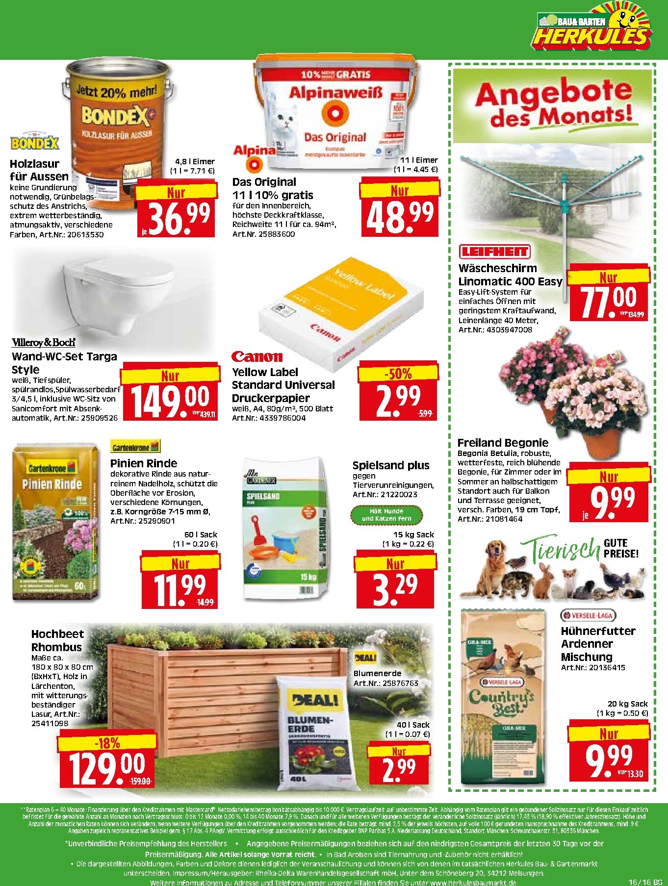 herkules - Herkules - Bau & Garten Prospekt nächste Woche – von Montag 13.04.2026 bis Samstag 18.04.2026 - page: 16